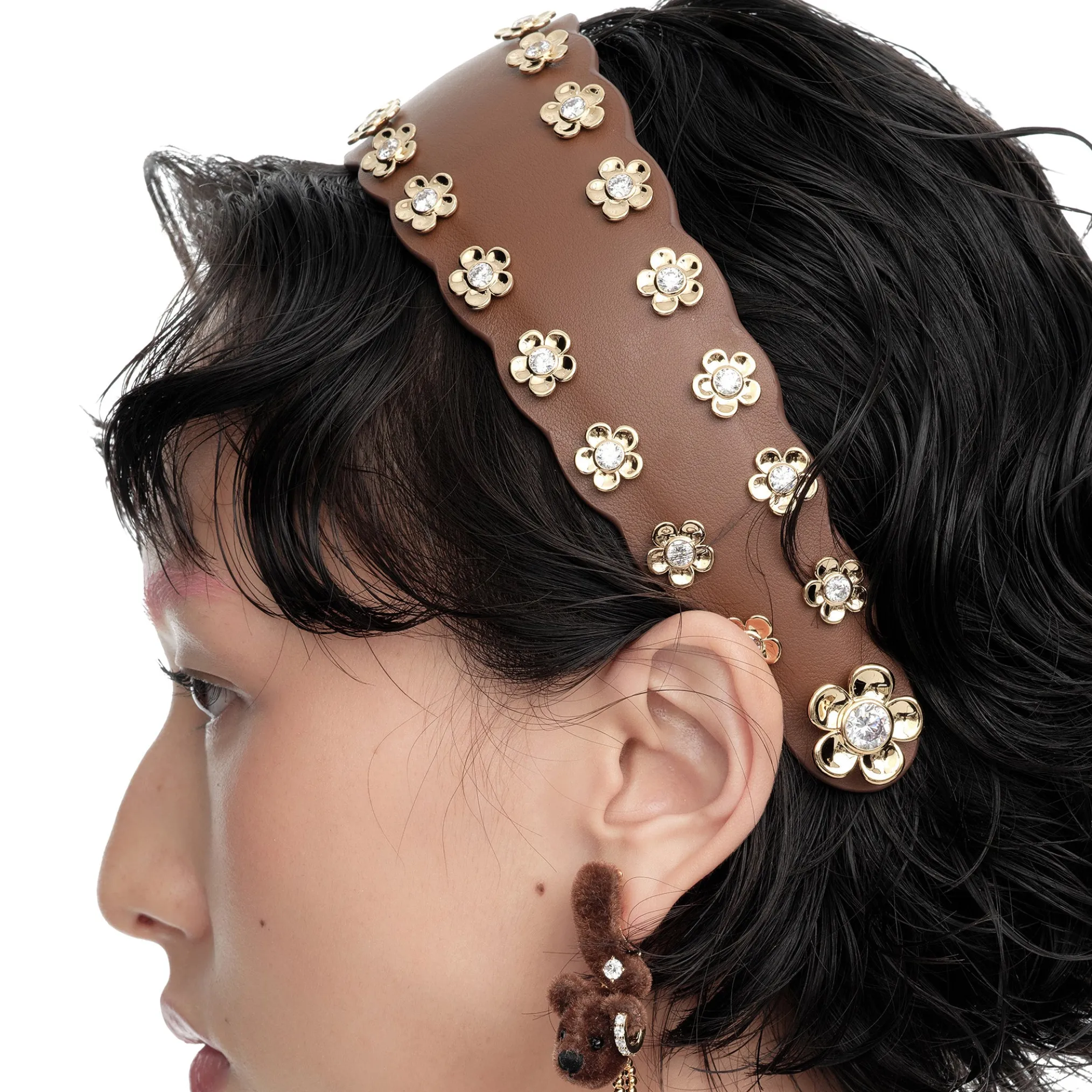 Paradise / Leather Flower Hair Band