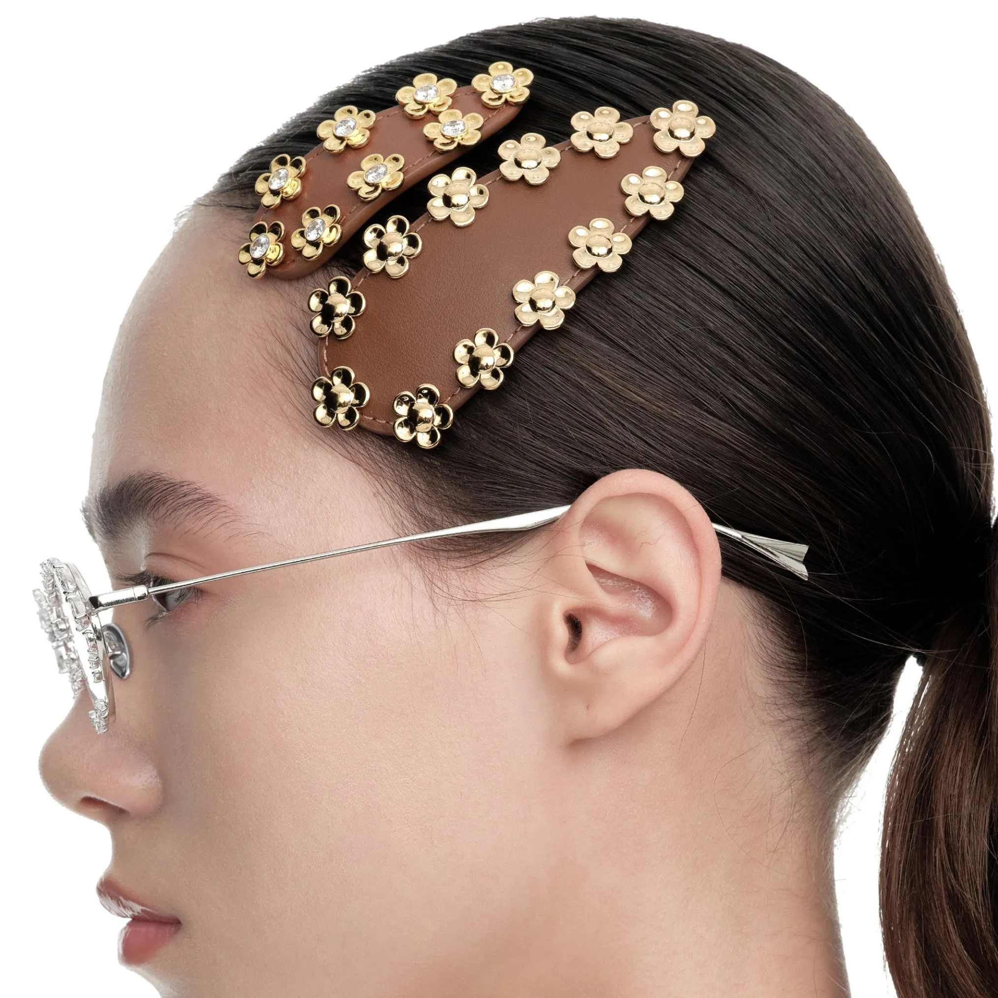 Paradise / Leather Flower Hair Clip