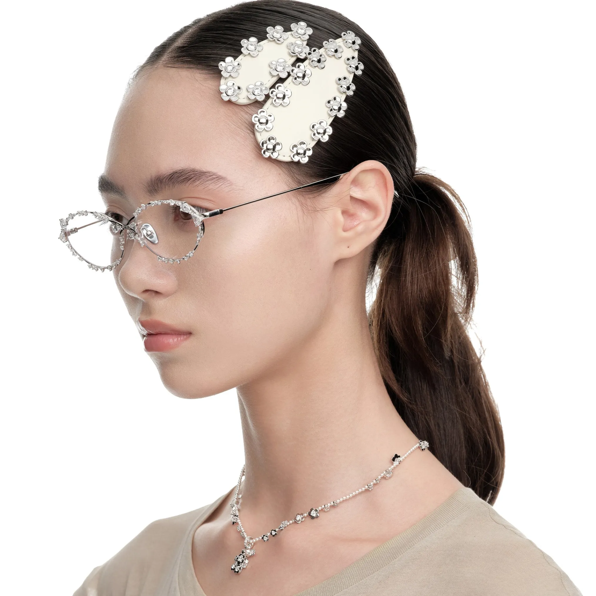 Paradise / Leather Flower Hair Clip