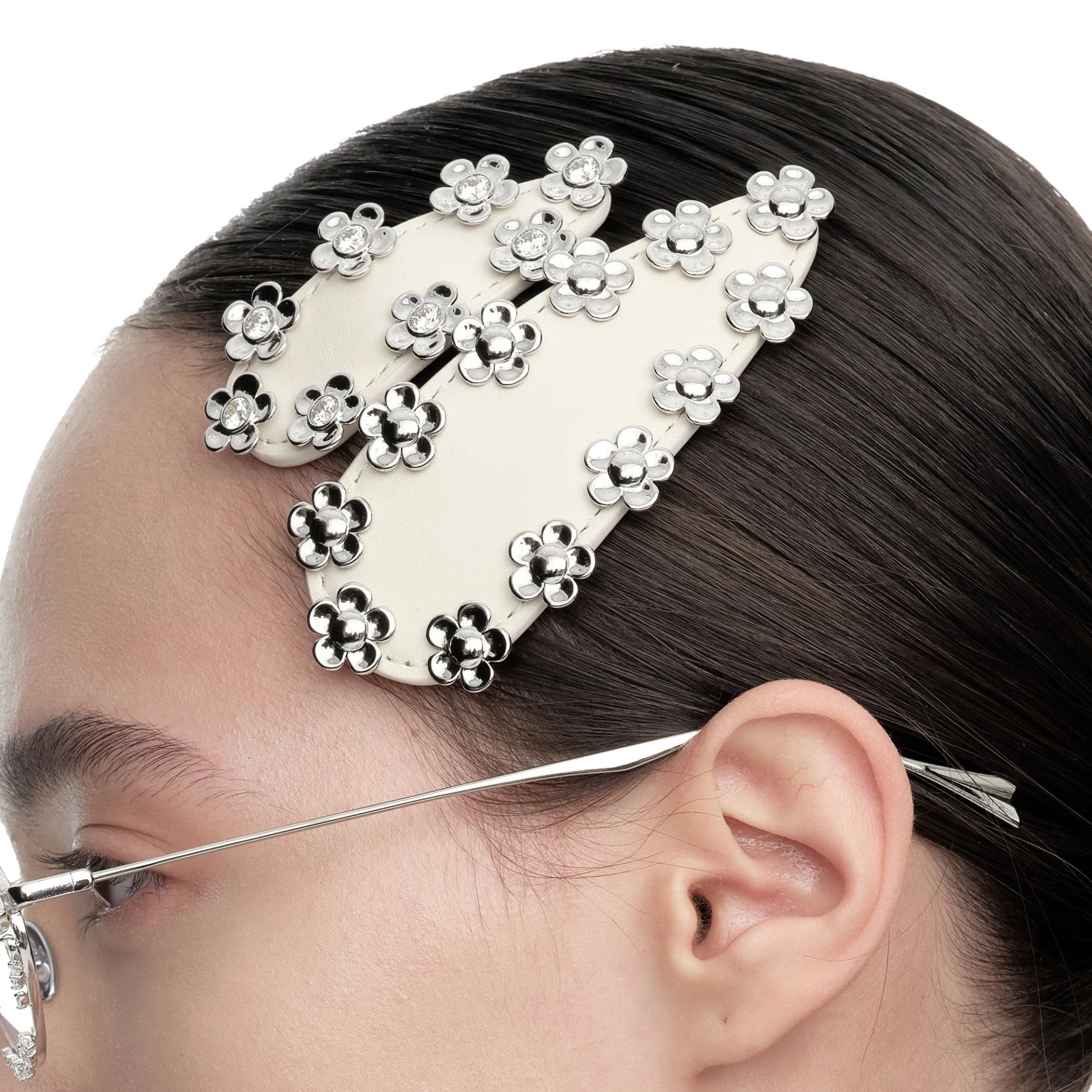 Paradise / Leather Flower Hair Clip