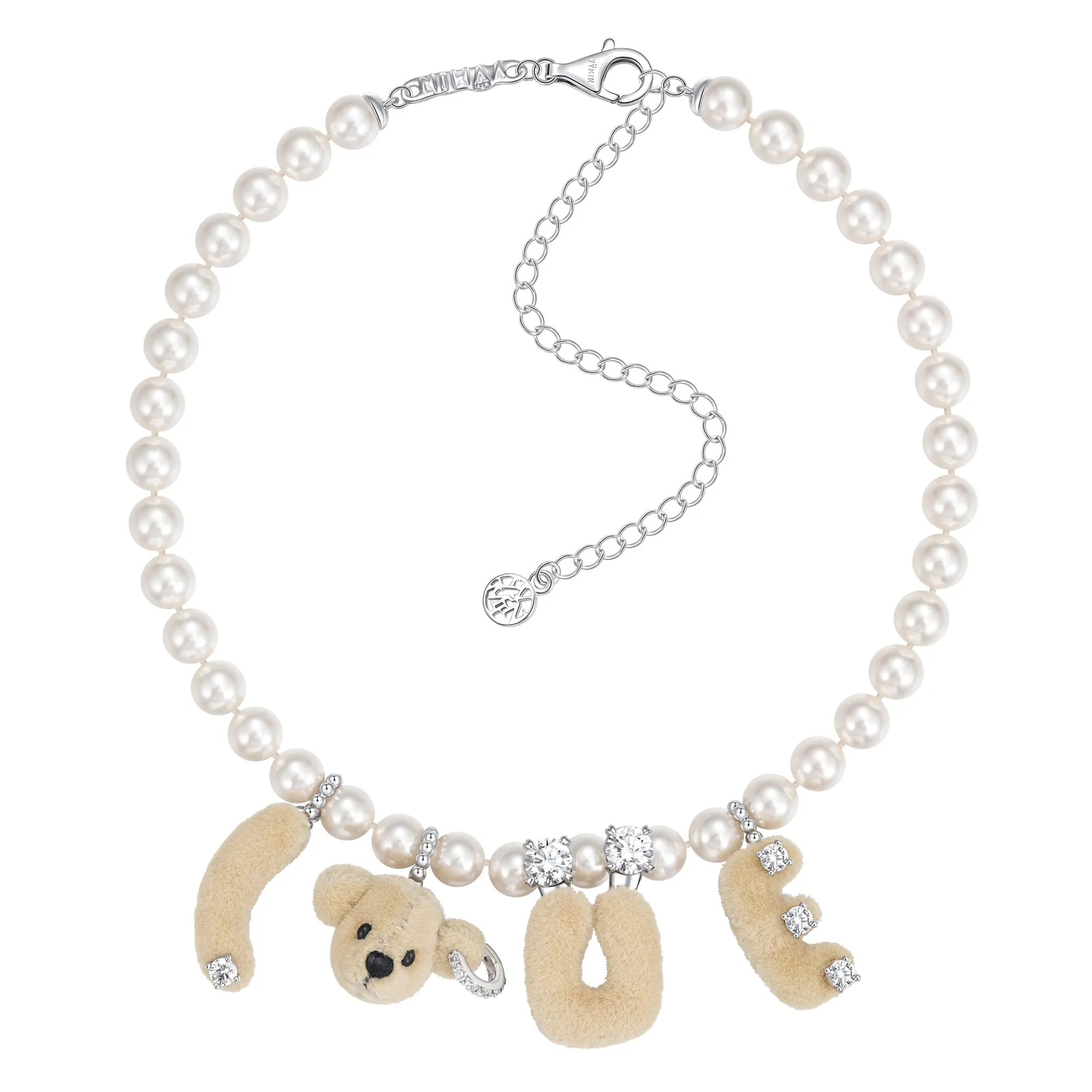 Paradise / LOVE Bear Pearl Necklace