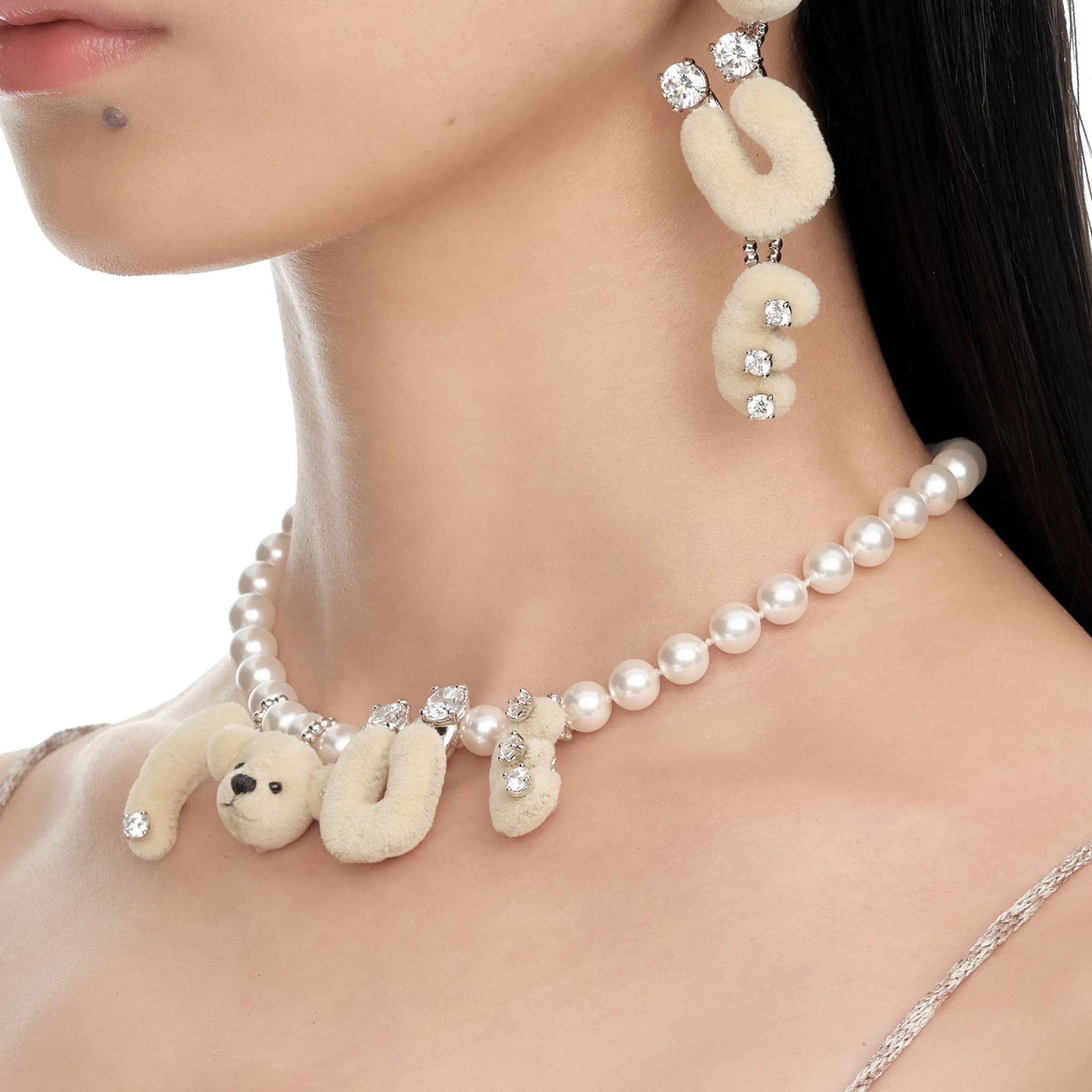 Paradise / LOVE Bear Pearl Necklace