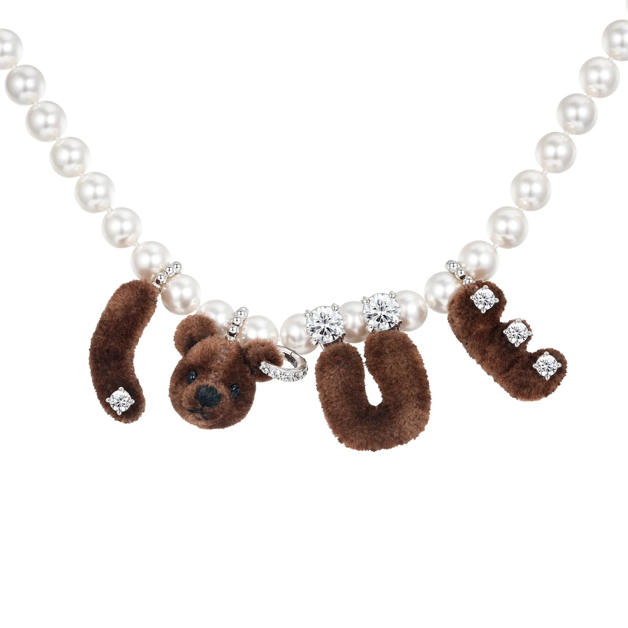 Paradise / LOVE Bear Pearl Necklace