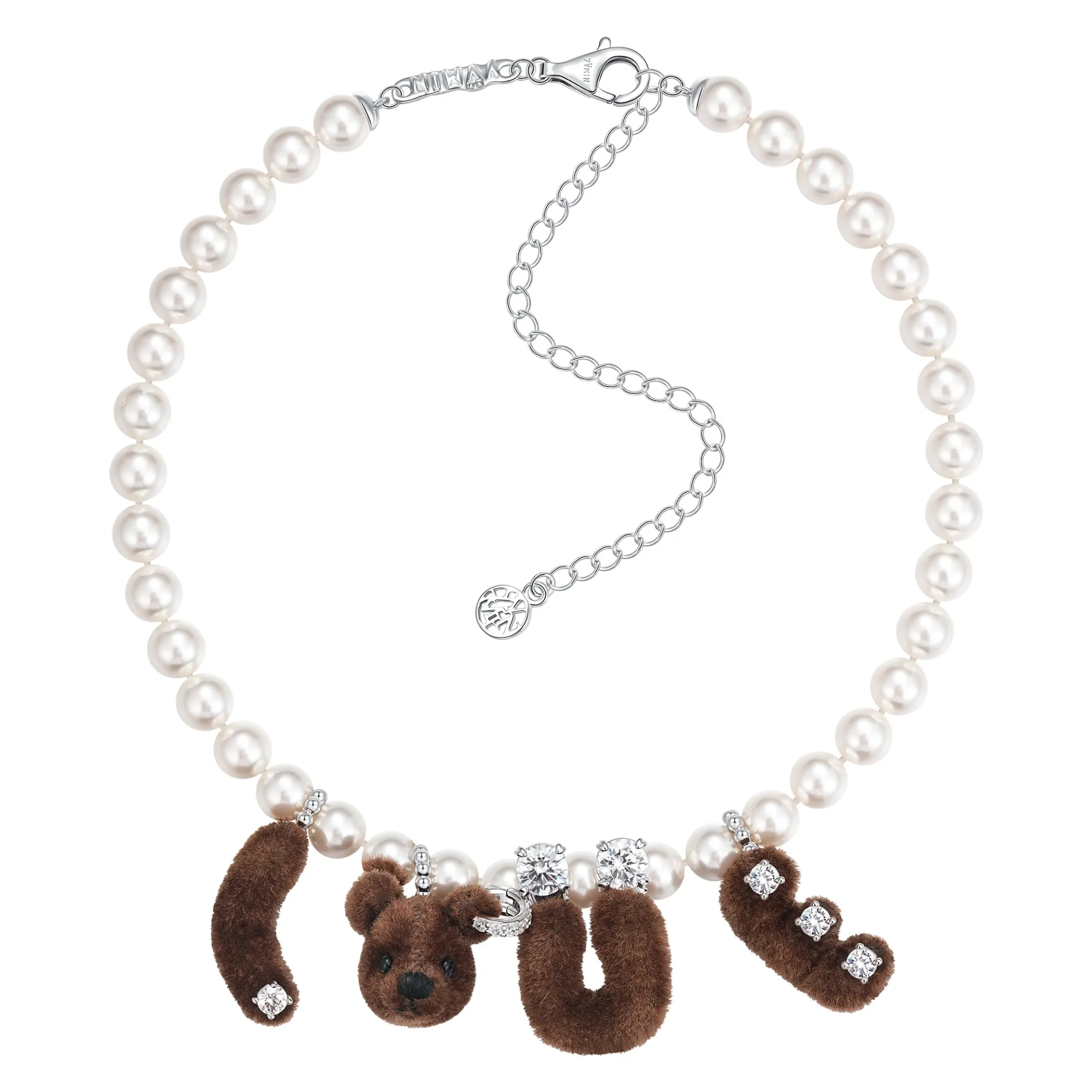 Paradise / LOVE Bear Pearl Necklace