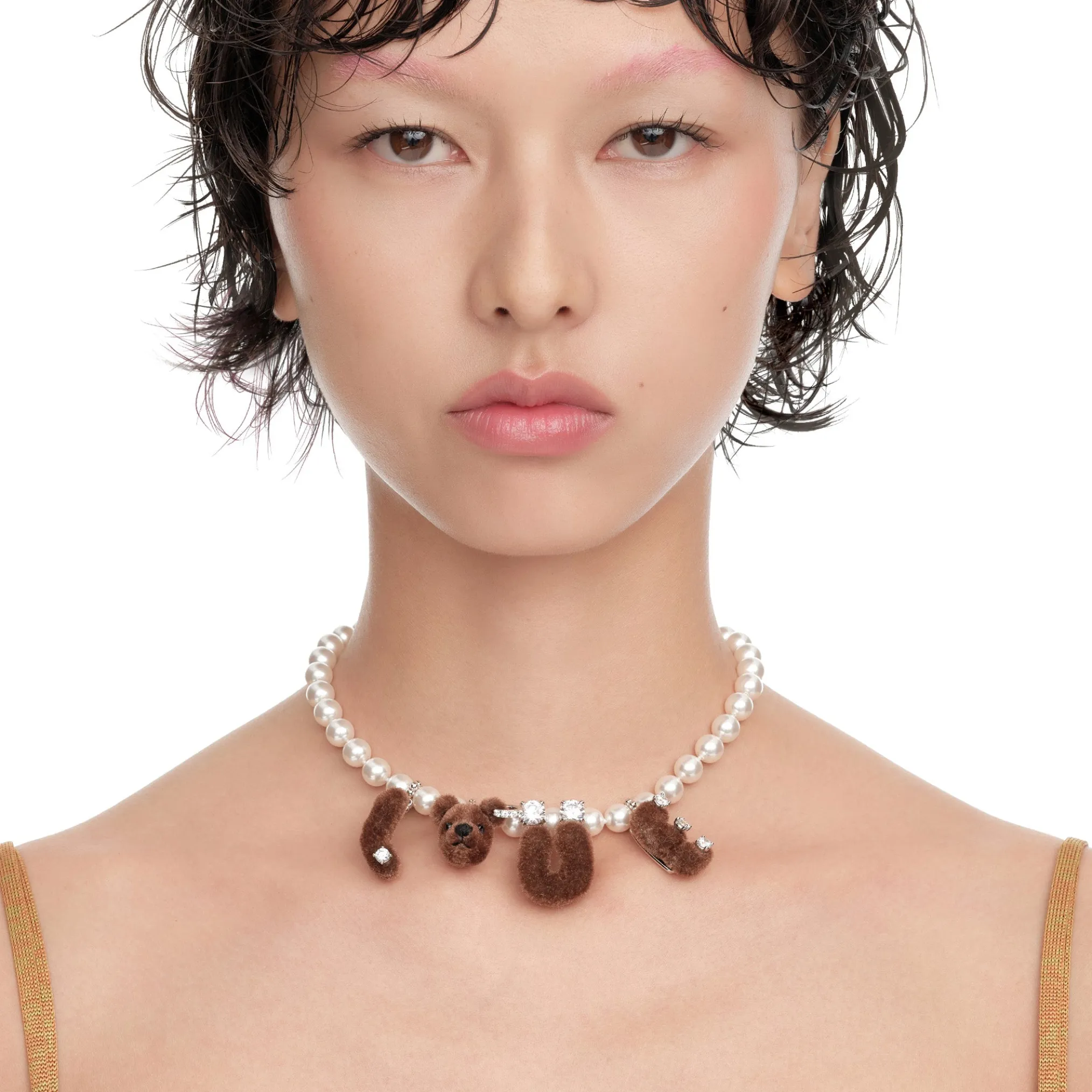 Paradise / LOVE Bear Pearl Necklace