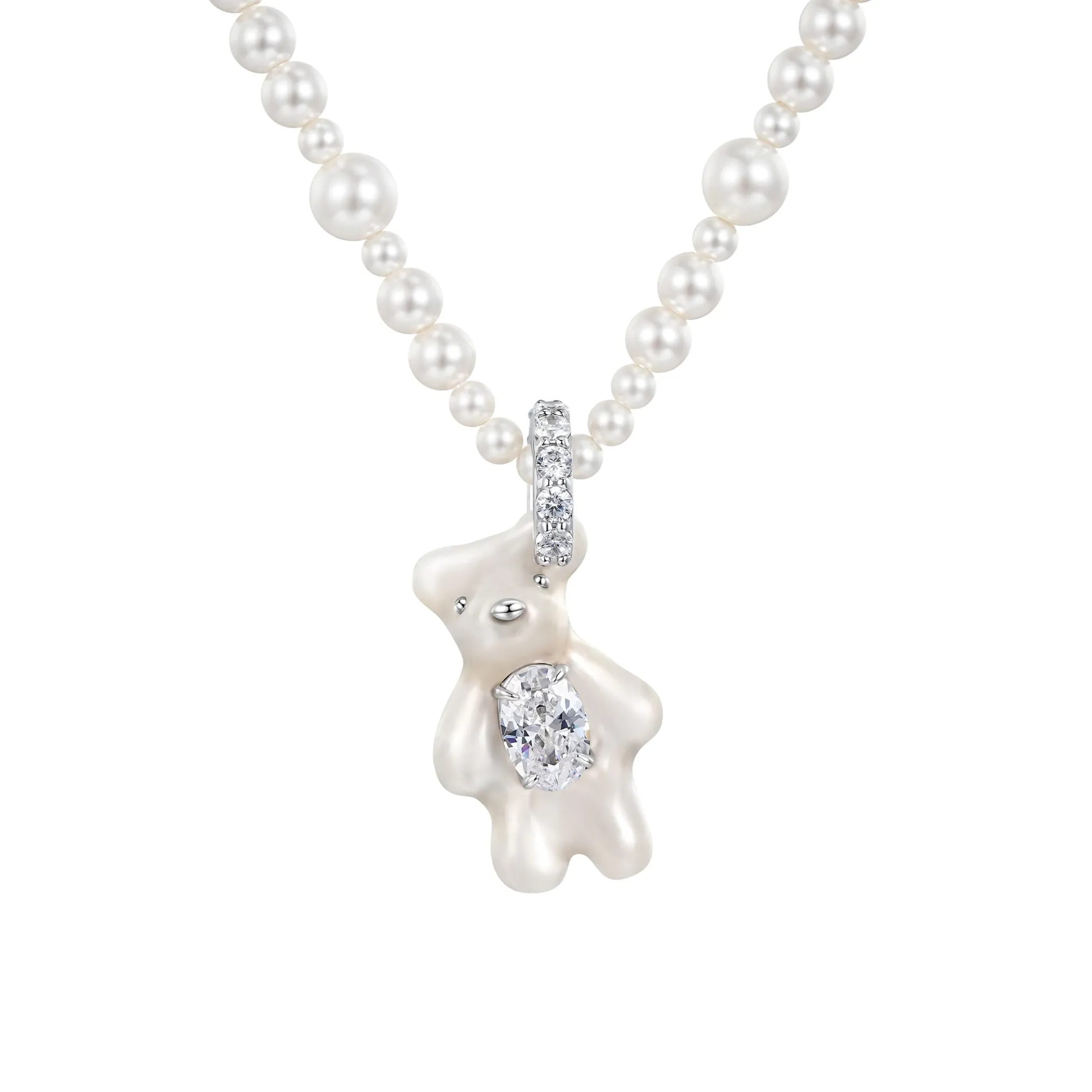 Paradise / Mini Bear Pearl Gradient Color Necklace