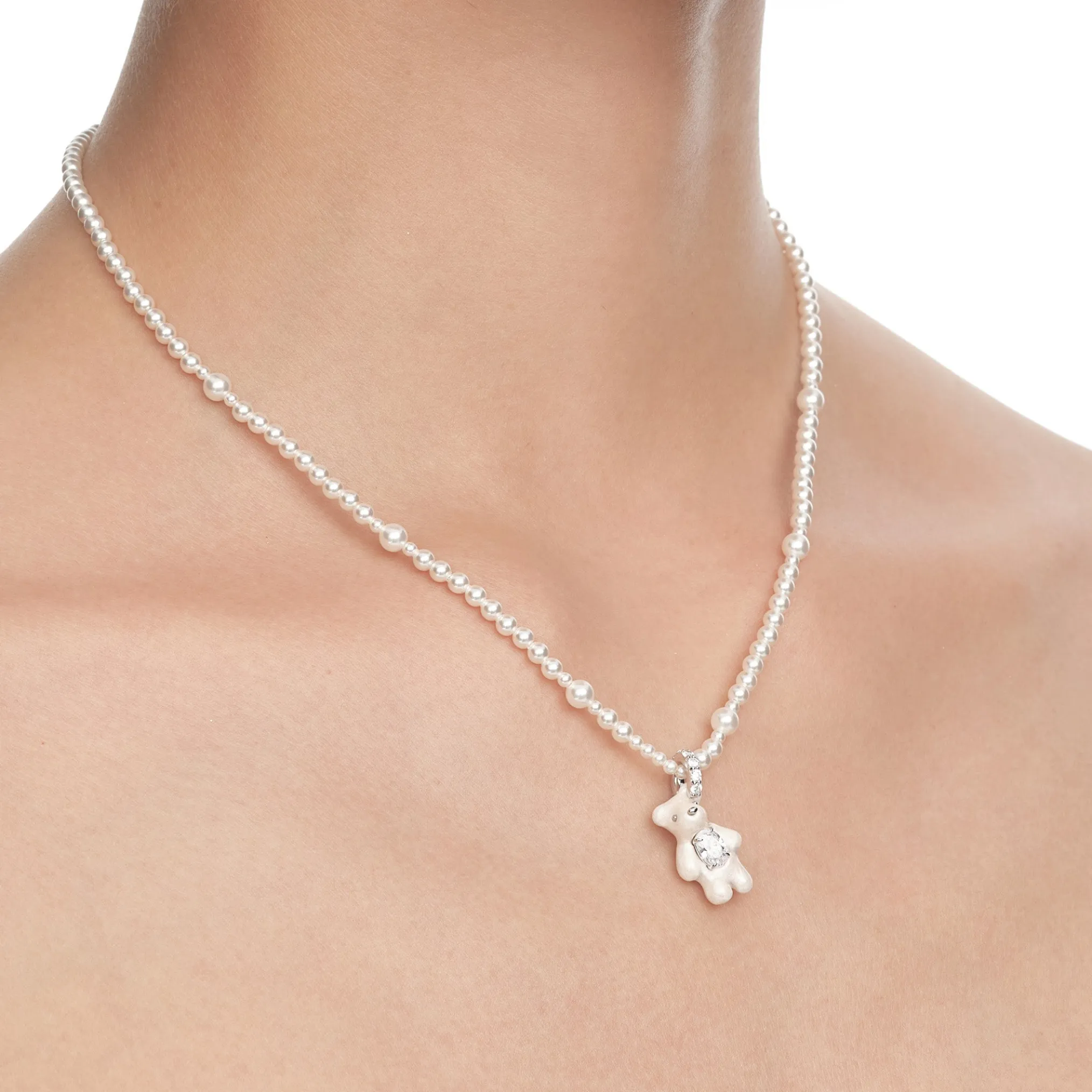 Paradise / Mini Bear Pearl Gradient Color Necklace