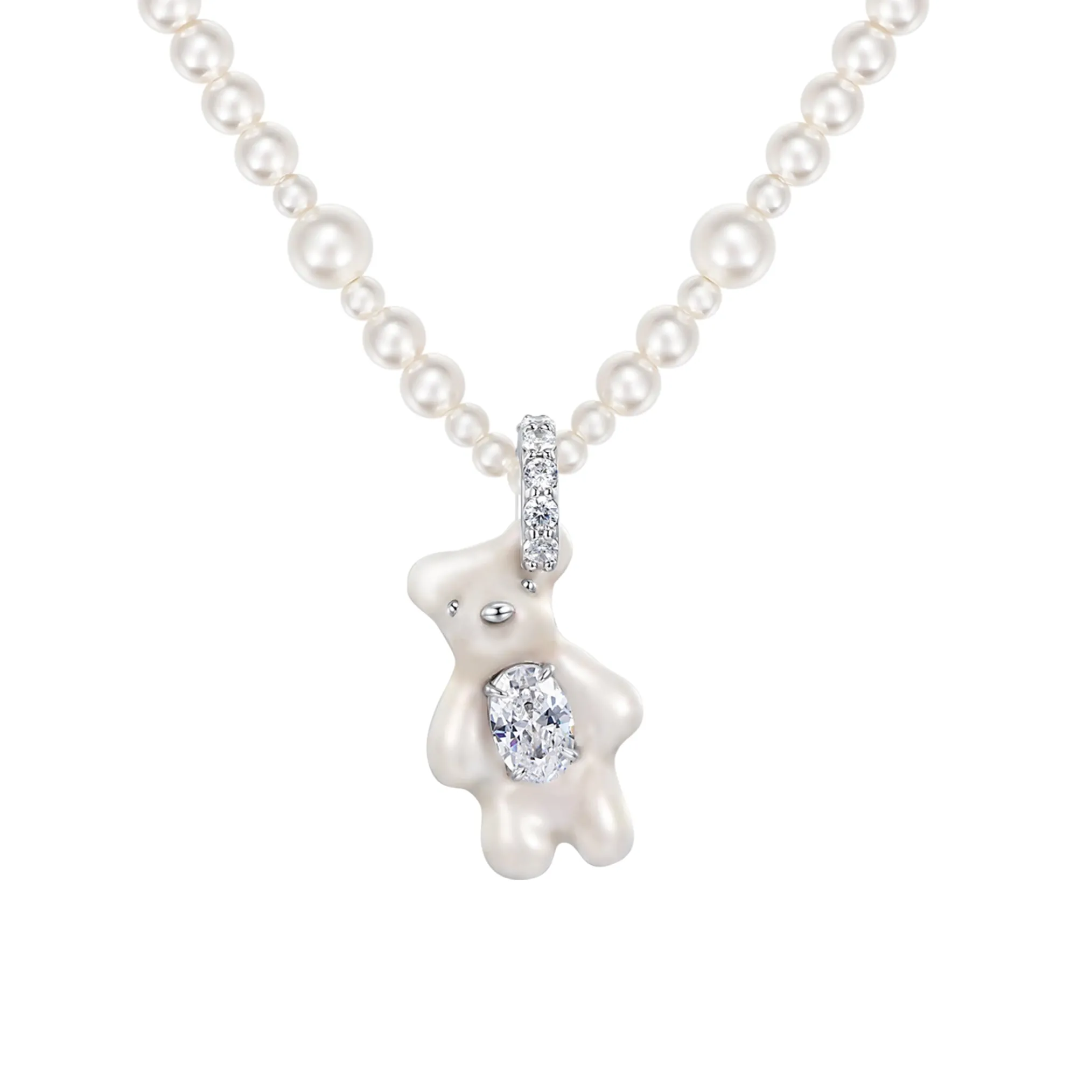 Paradise / Mini Bear Pearl Gradient Color Necklace