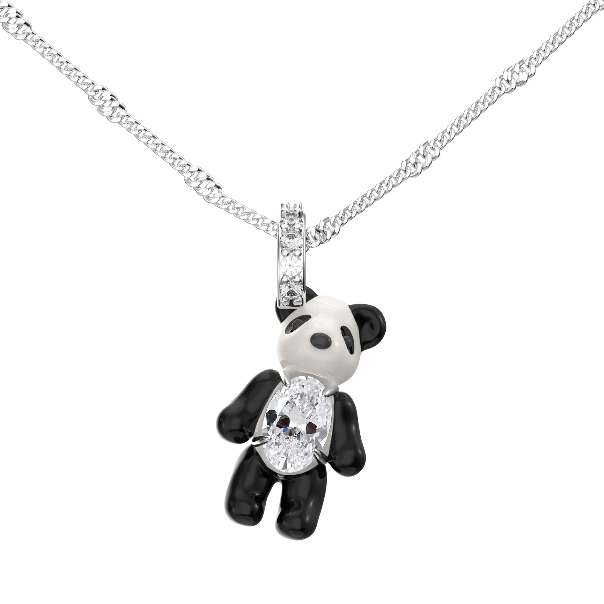 Paradise / Mini Panda Enamel Necklace