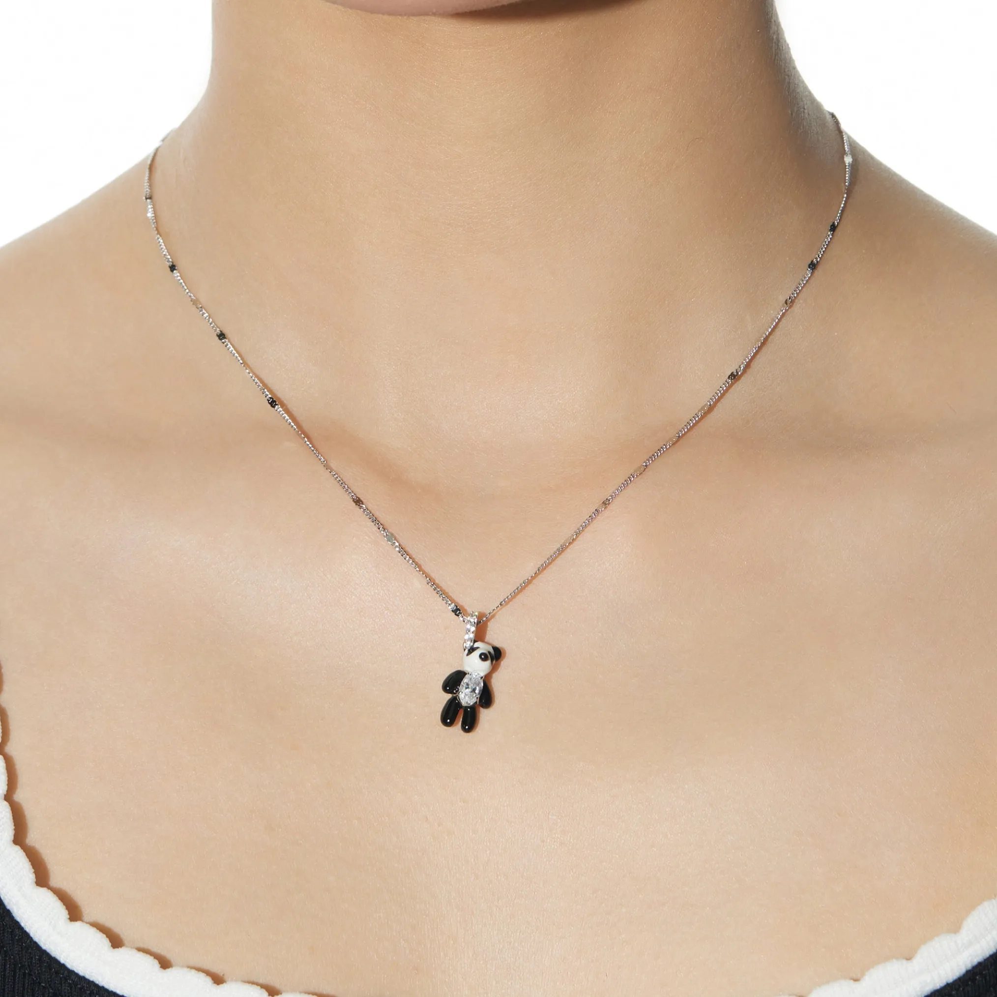 Paradise / Mini Panda Enamel Necklace