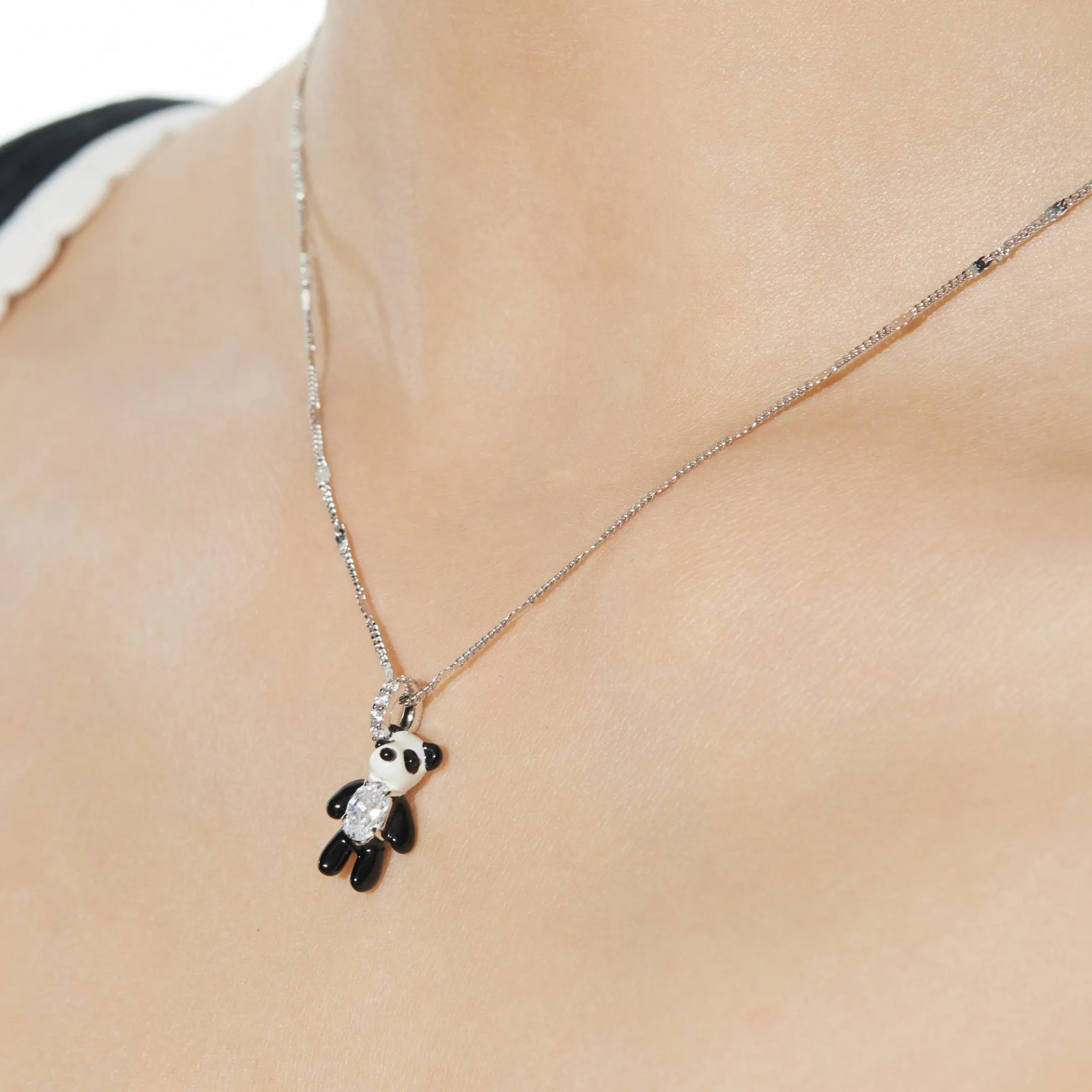 Paradise / Mini Panda Enamel Necklace