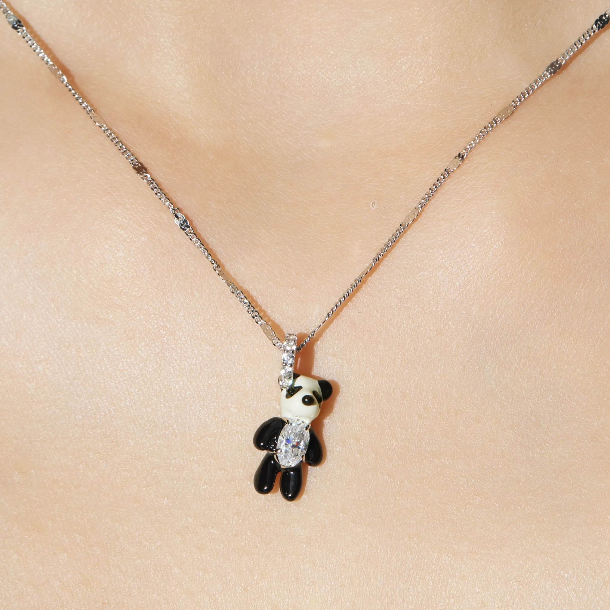 Paradise / Mini Panda Enamel Necklace