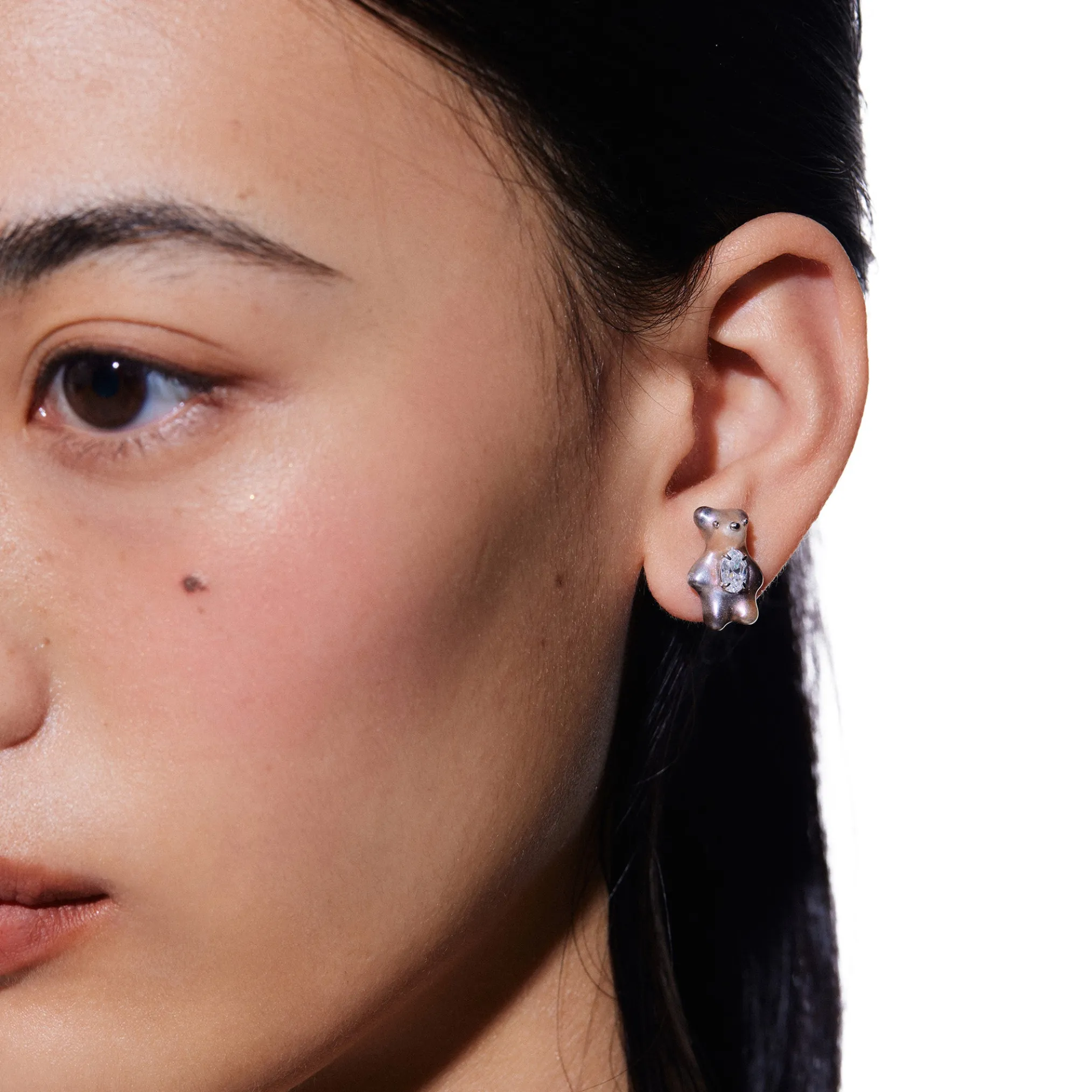 Paradise / Mini Pearlescent Bear Earrings