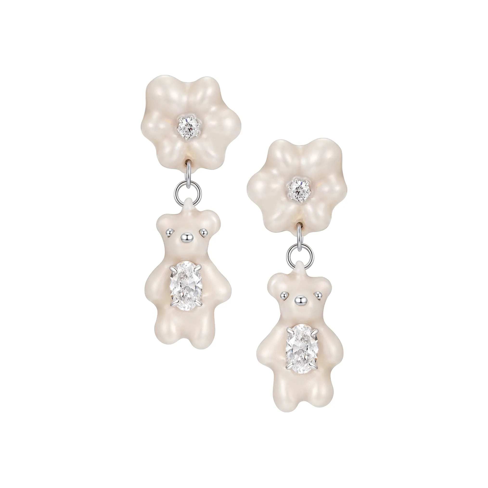 Paradise / Mini Pearlescent Flower Earring