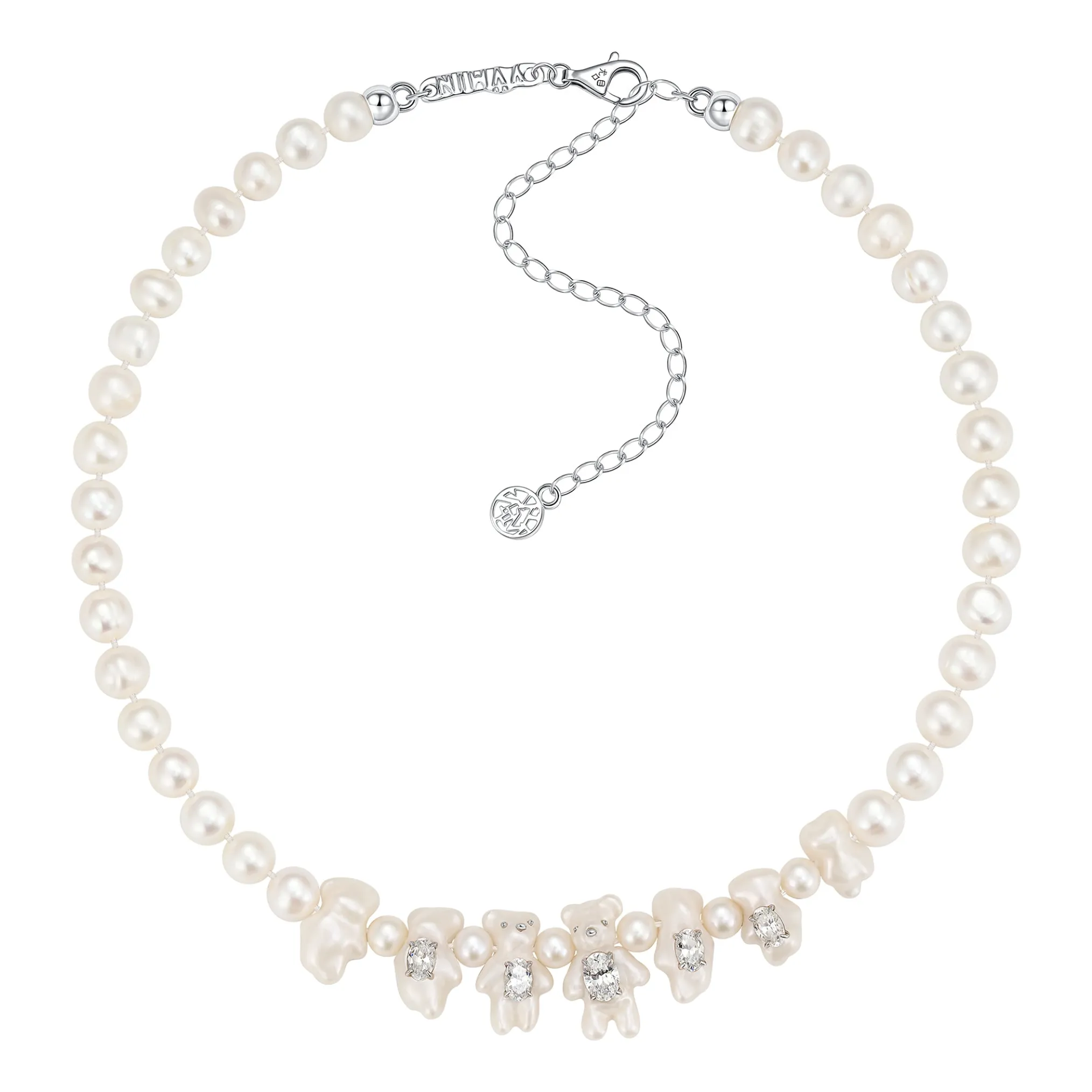 Paradise / Mini Pearlescent Bear Pearl Necklace