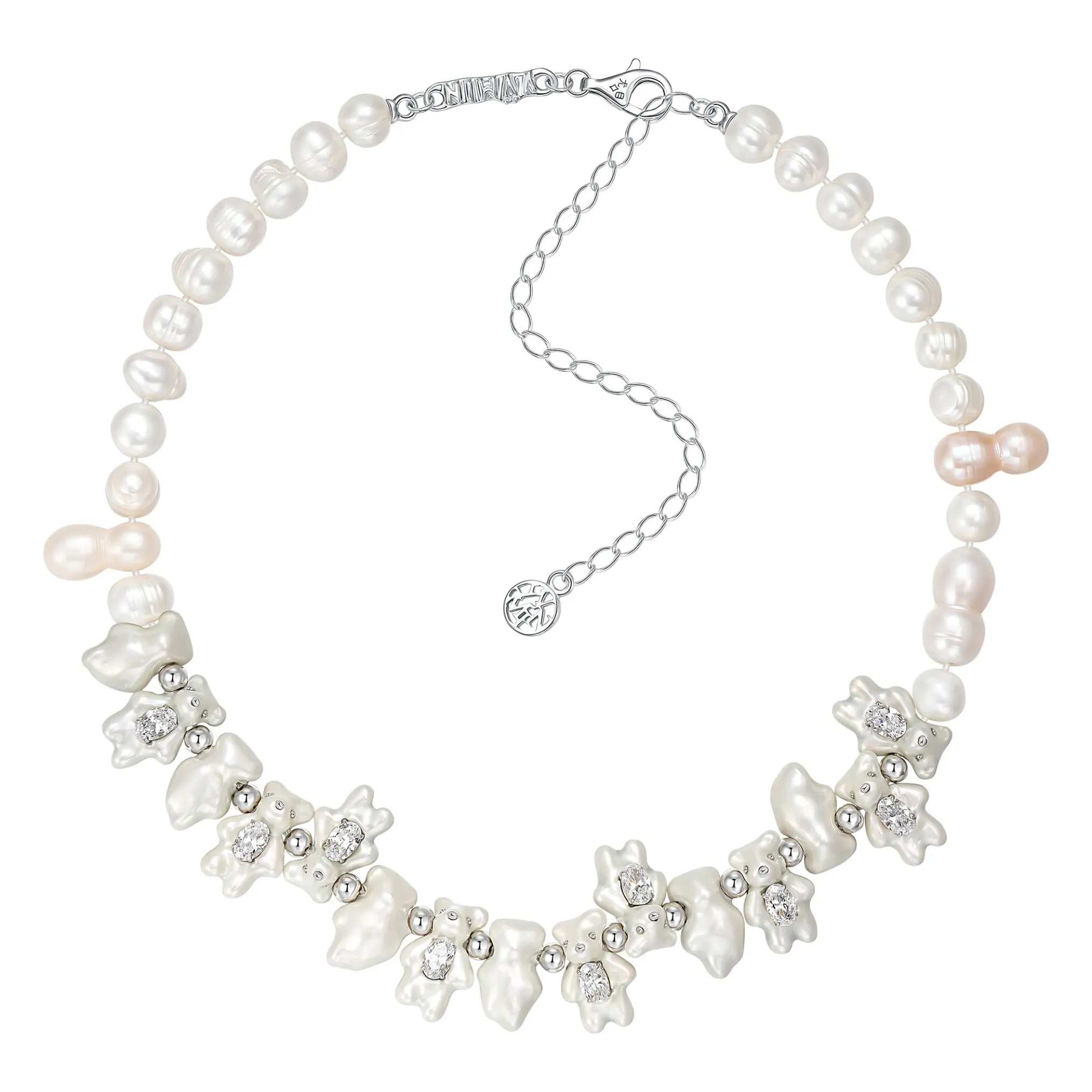 Paradise / Mini Pearlescent Bear Pearl Necklace