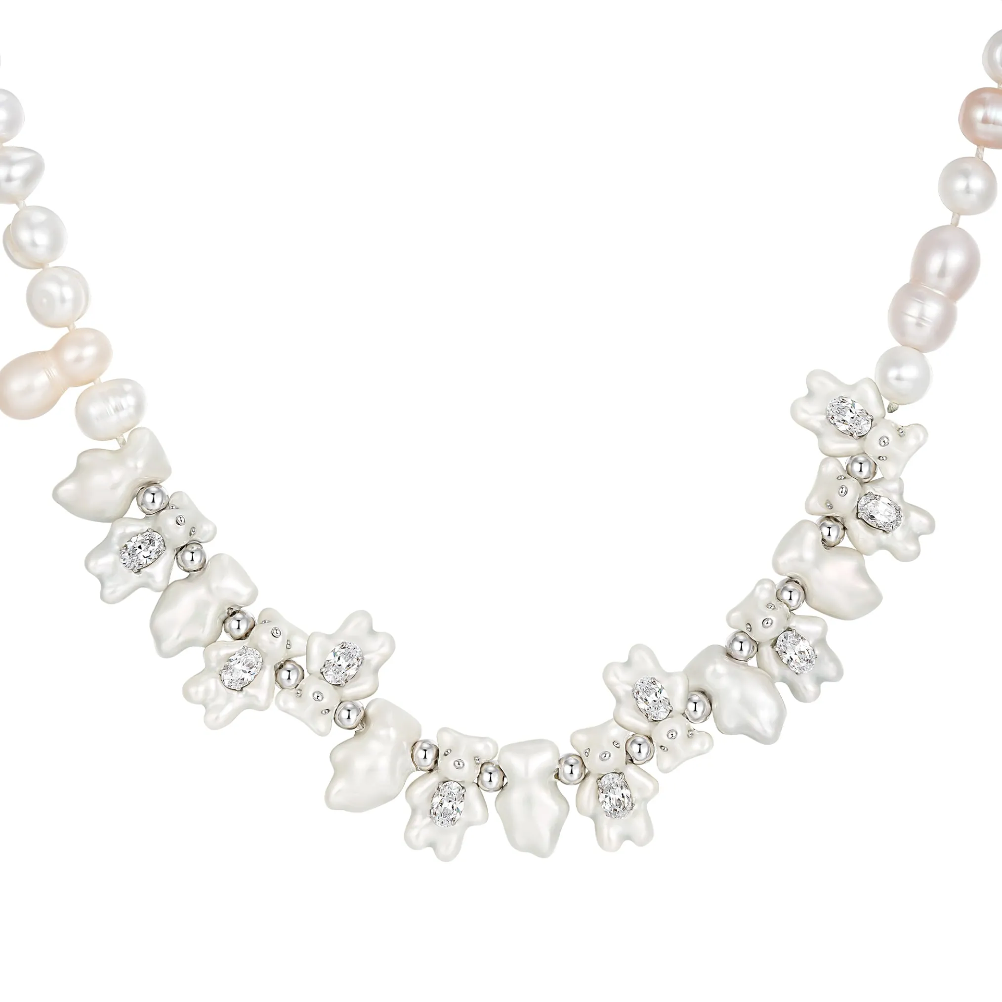 Paradise / Mini Pearlescent Bear Pearl Necklace