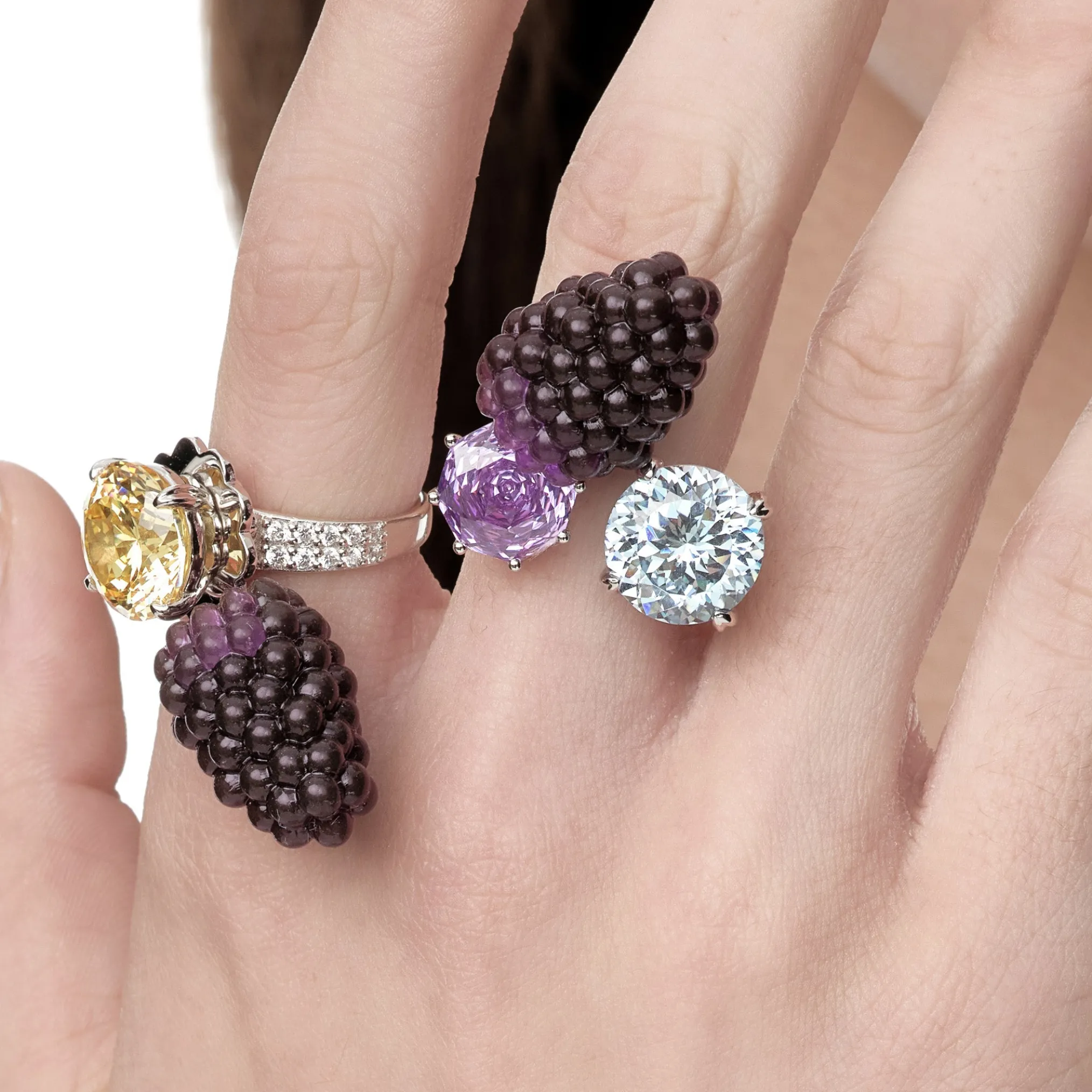 Paradise / Mulberry Gemstone Open Ring