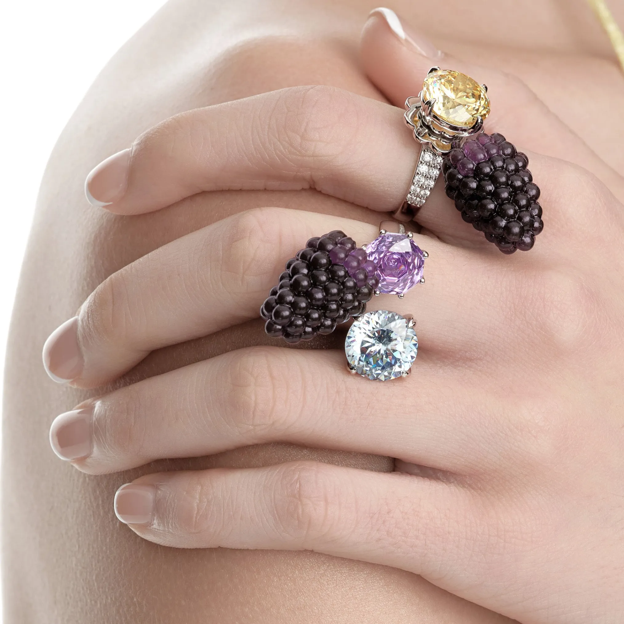 Paradise / Mulberry Gemstone Open Ring