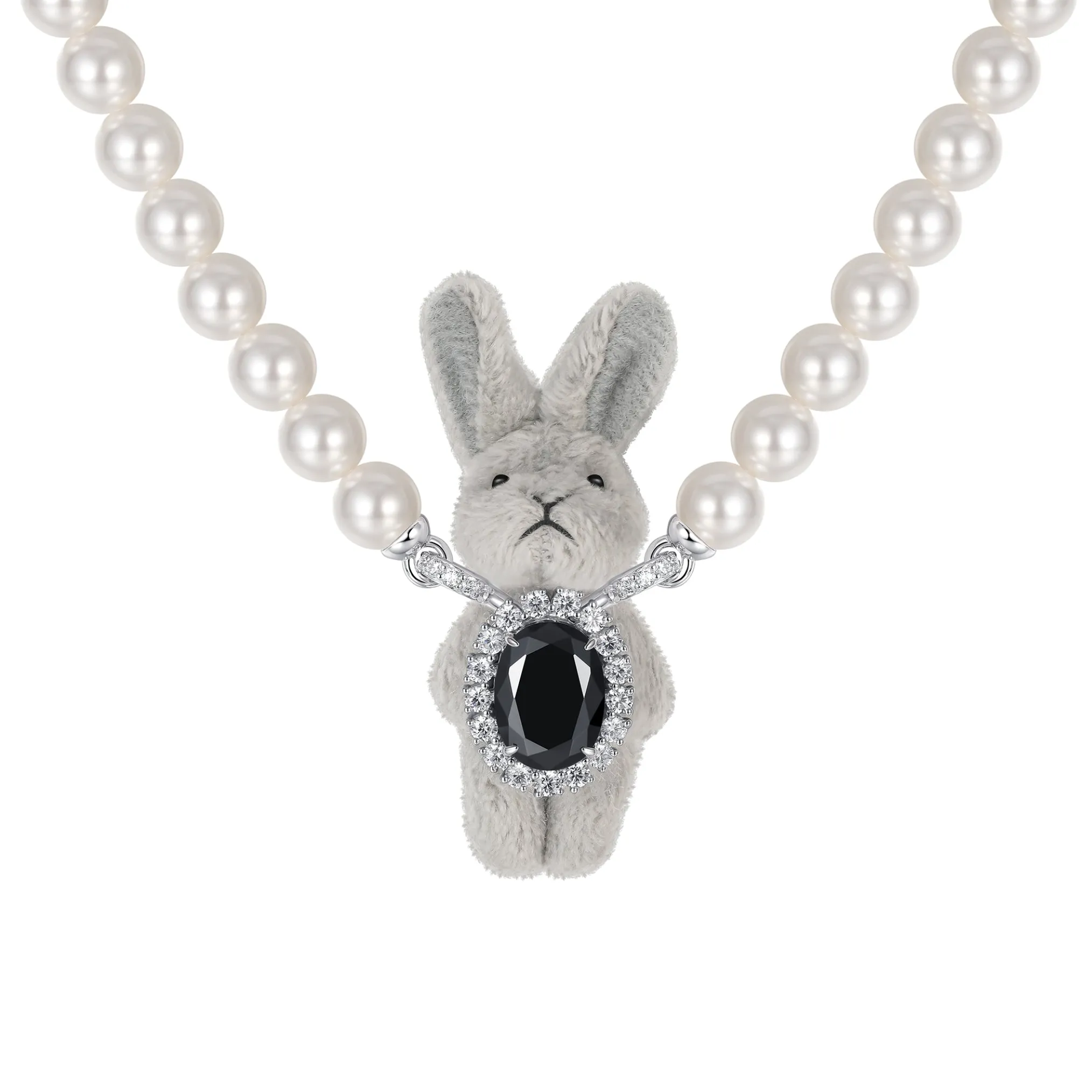 Paradise / Pearl Chain Rabbit Necklace