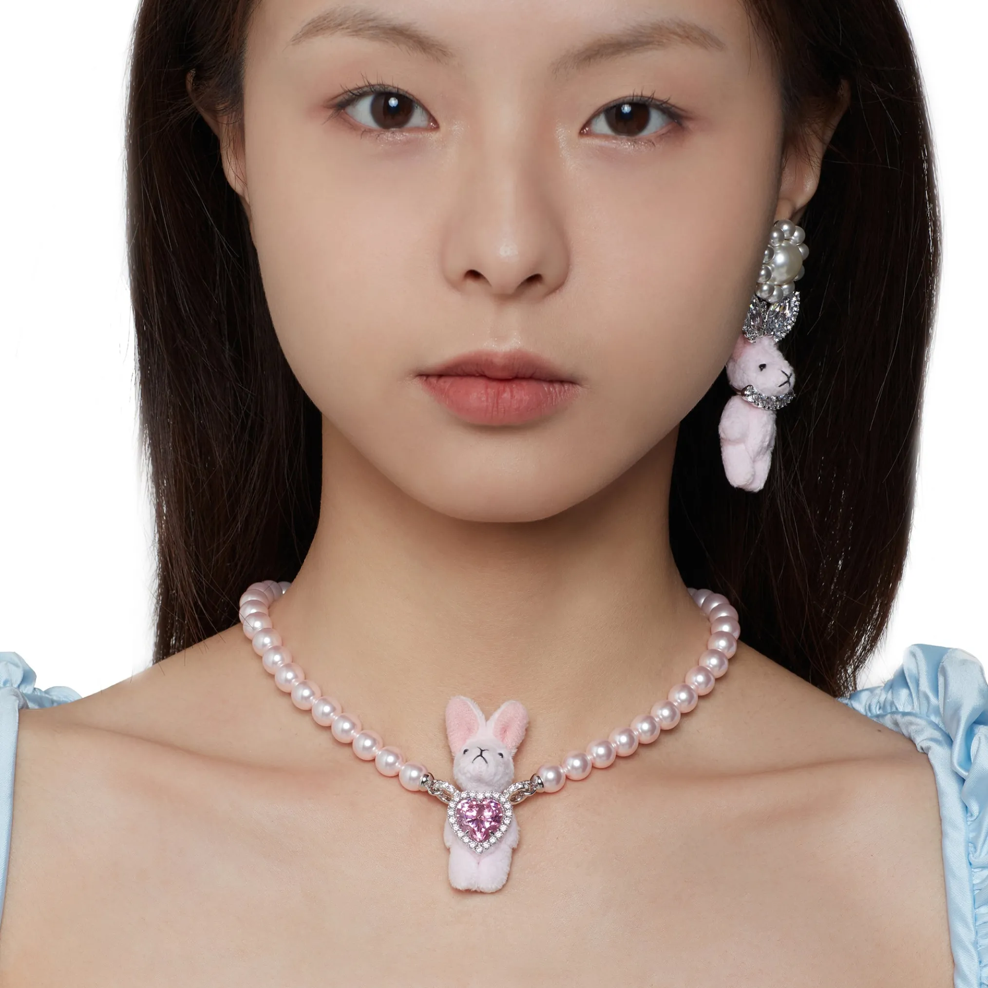 Paradise / Pearl Chain Rabbit Necklace