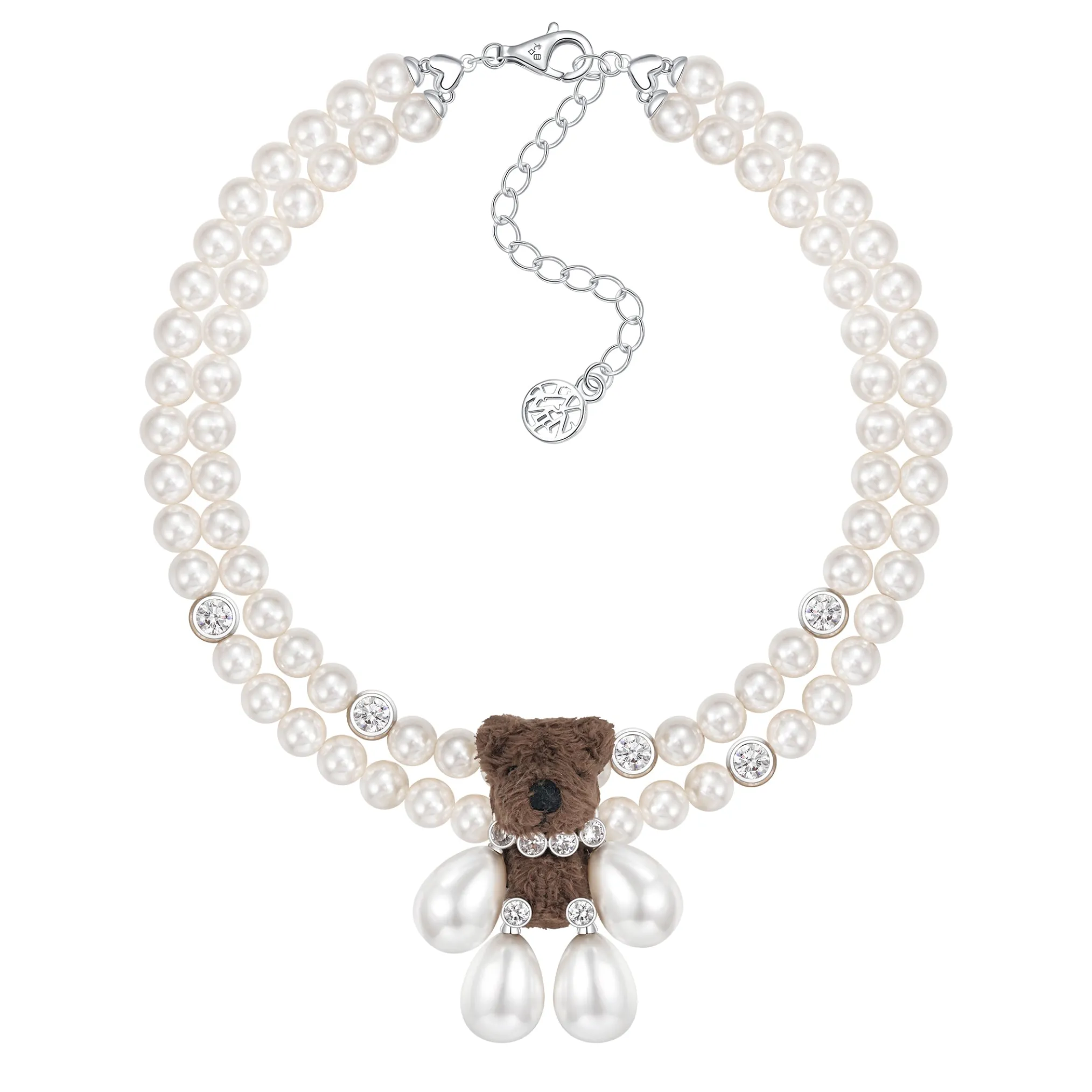 Paradise / Pearl Limbs Bear Double Layer Necklace