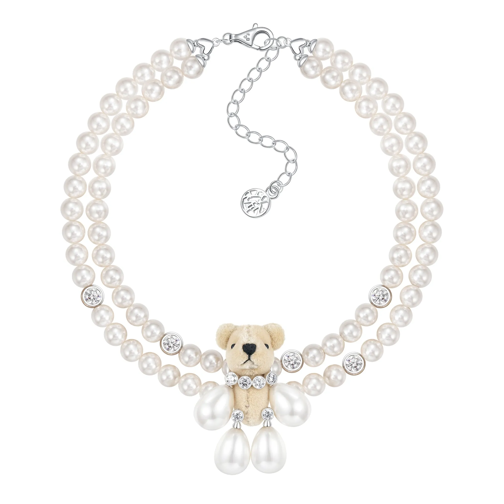 Paradise / Pearl Limbs Bear Double Layer Necklace