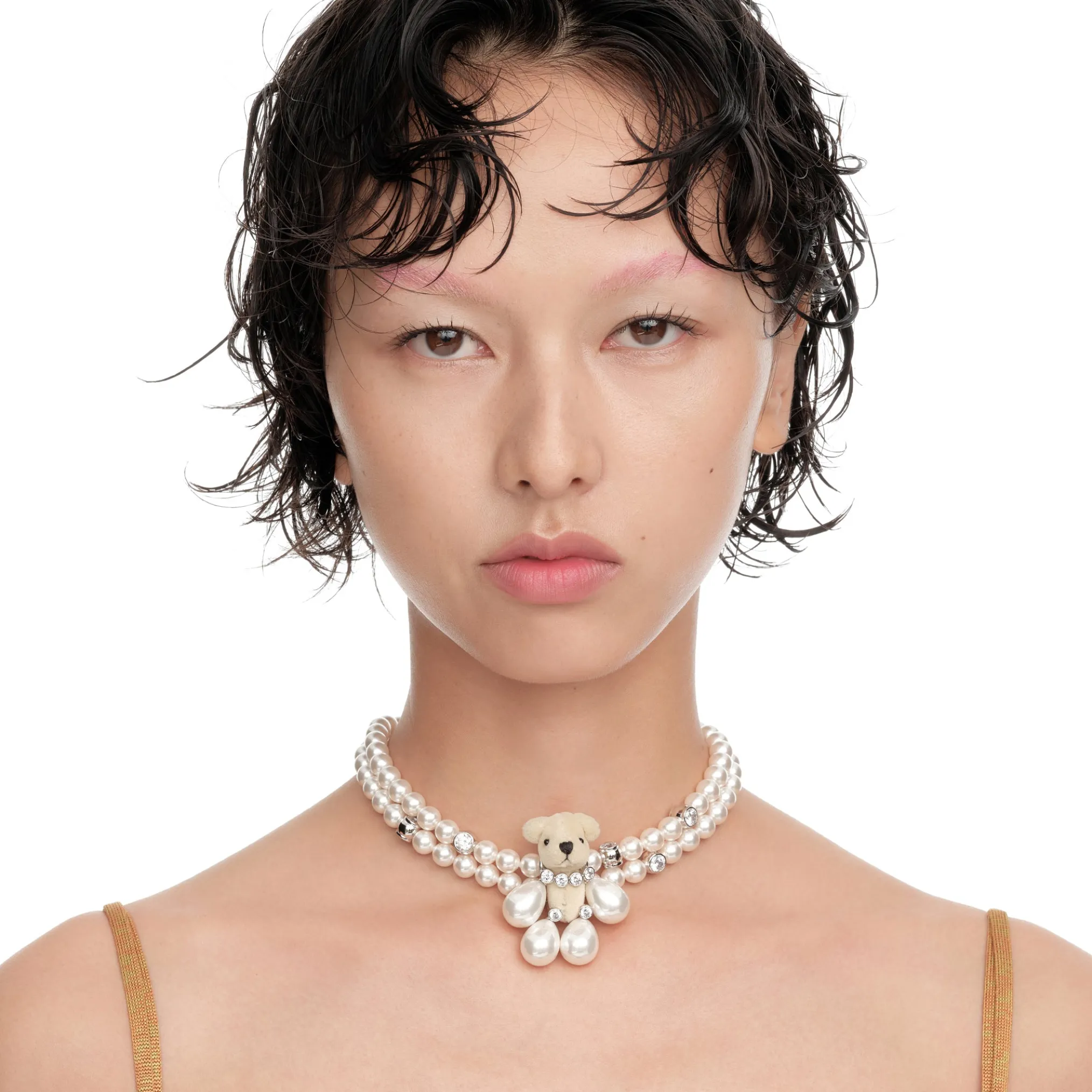 Paradise / Pearl Limbs Bear Double Layer Necklace