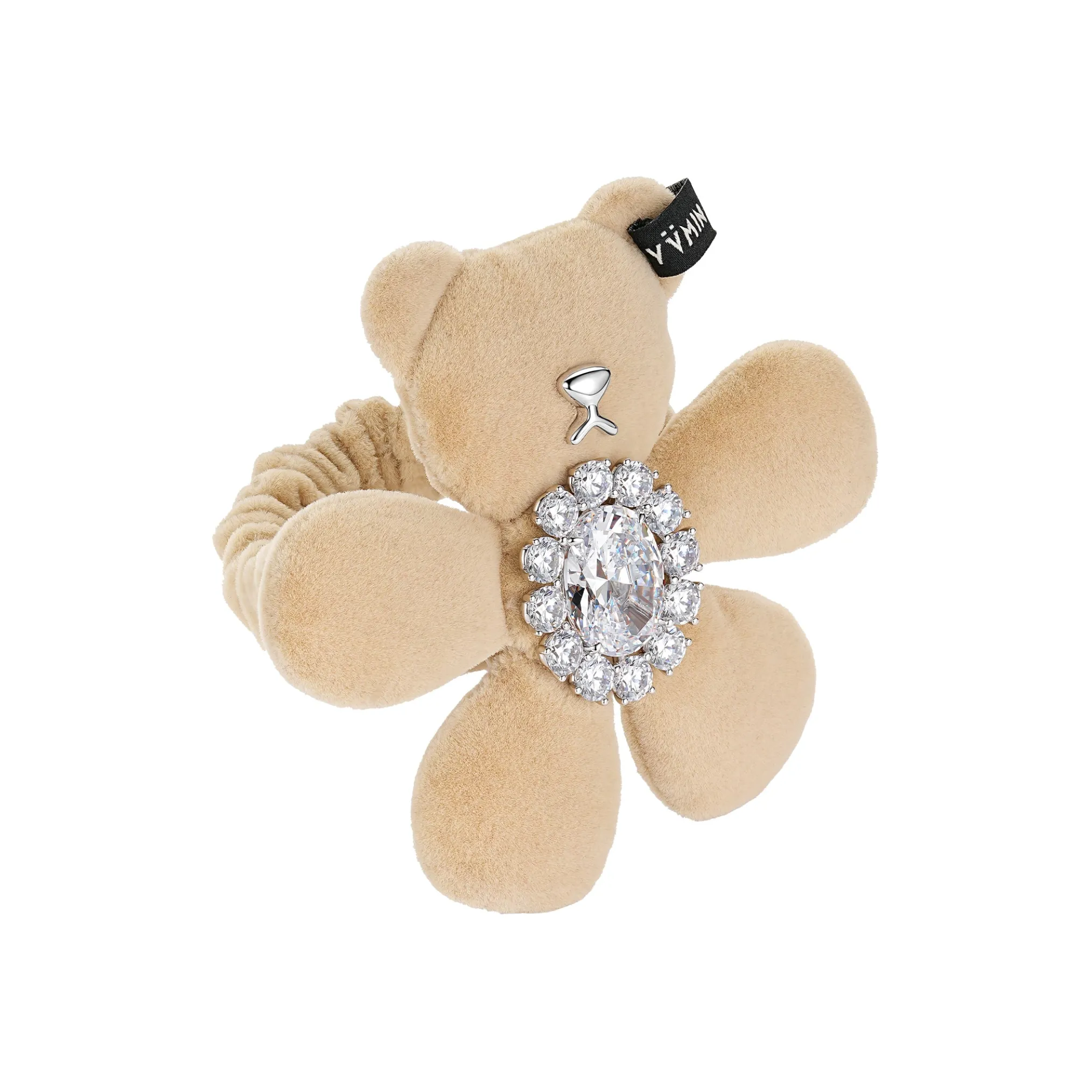 Paradise / Plush Bear Flower Gem Hair Tie