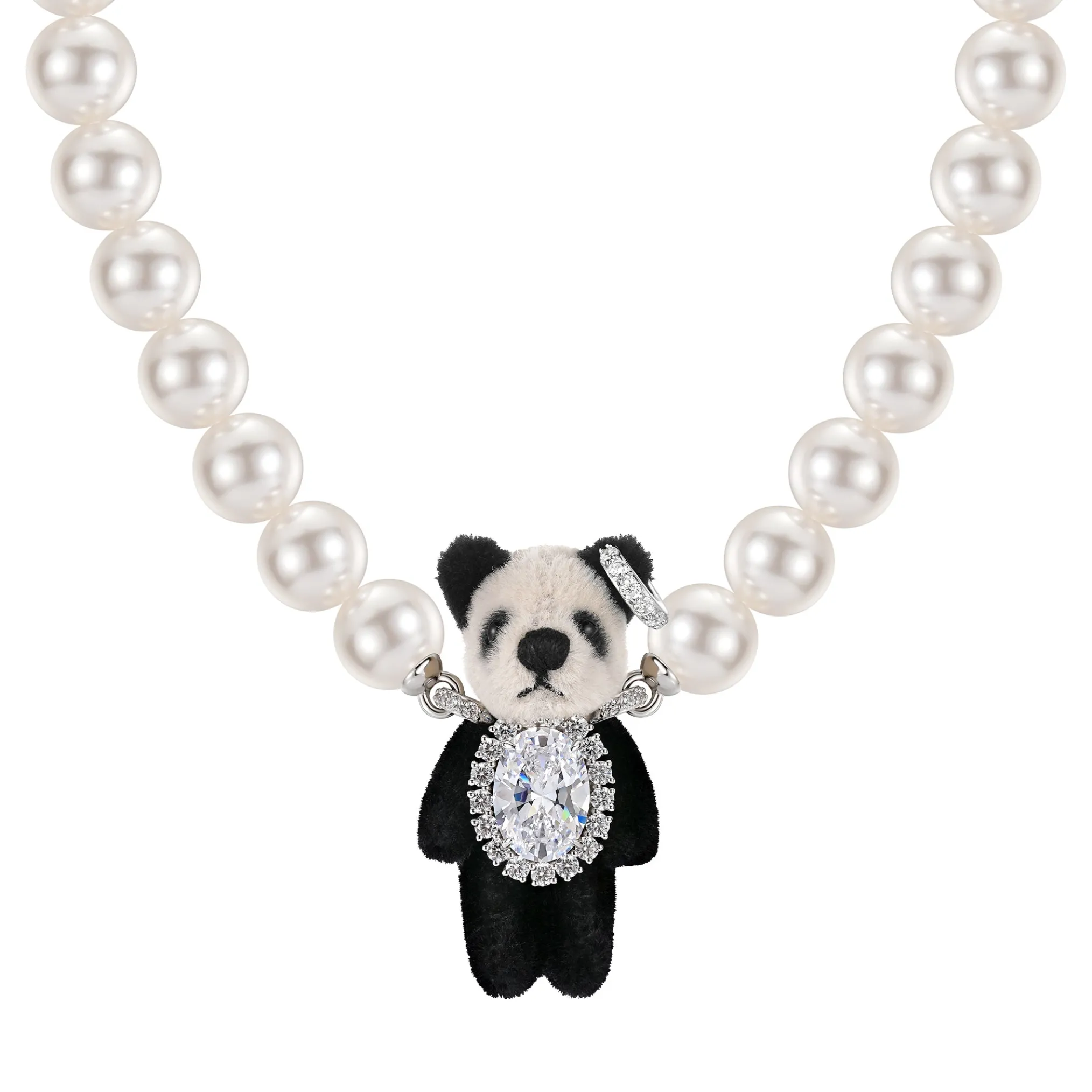 Paradise / Plush Panda Pearl Chain Necklace