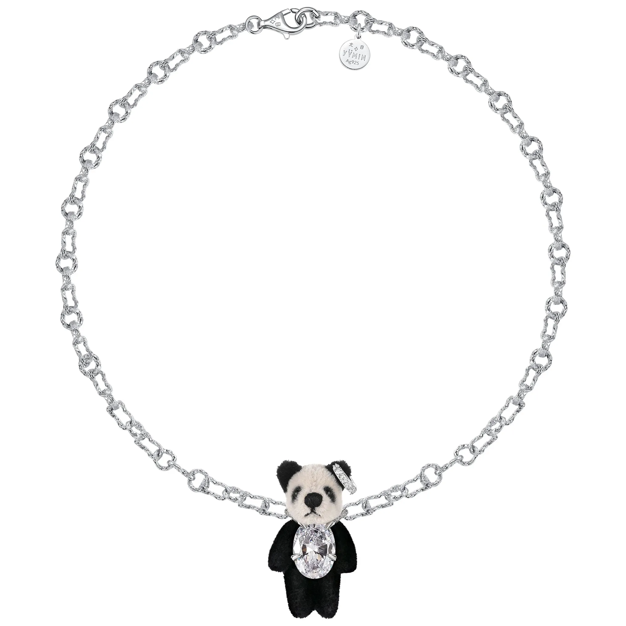 Paradise / Plush Panda Silver Chain Necklace