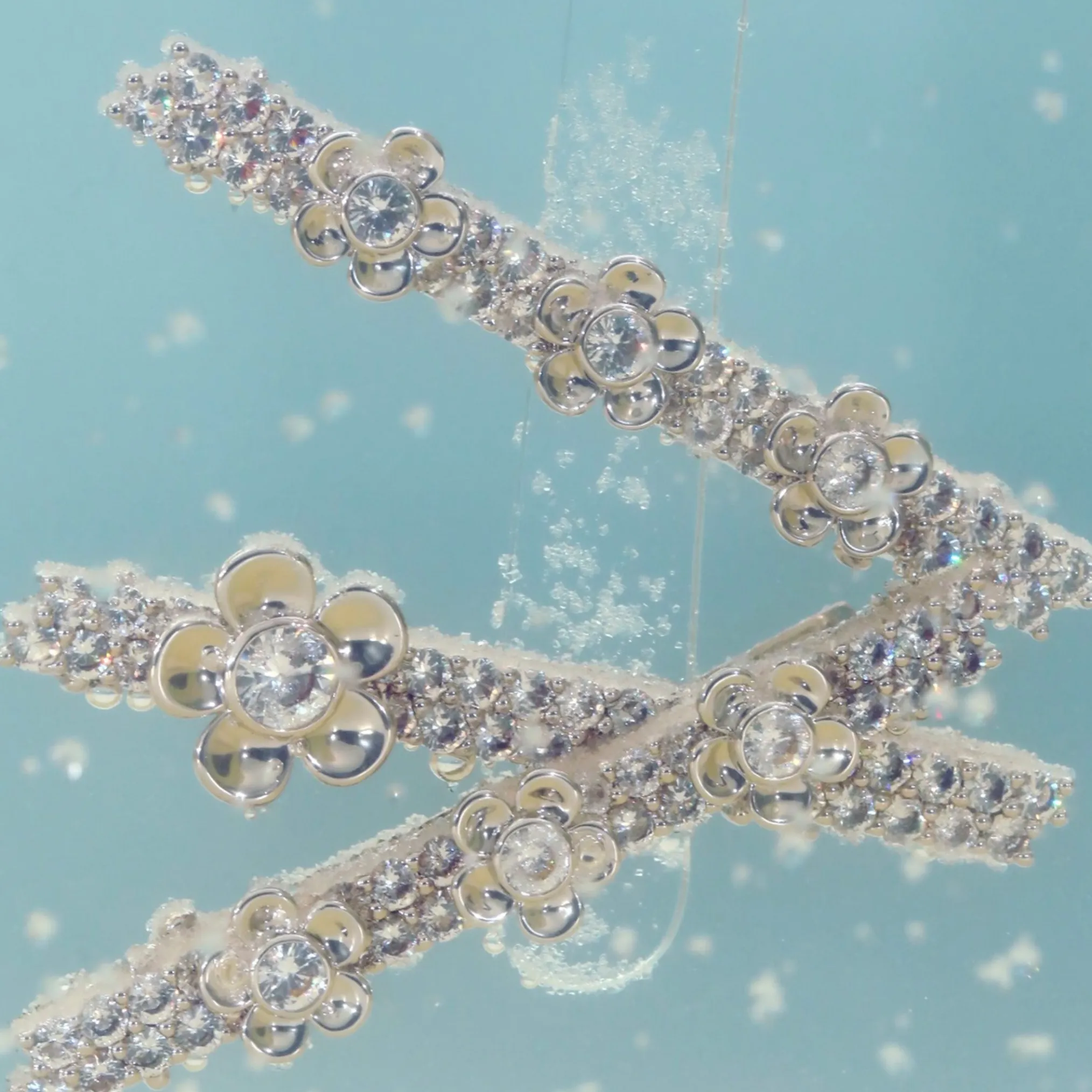 Paradise / Spin Flower Pave Hair Pin