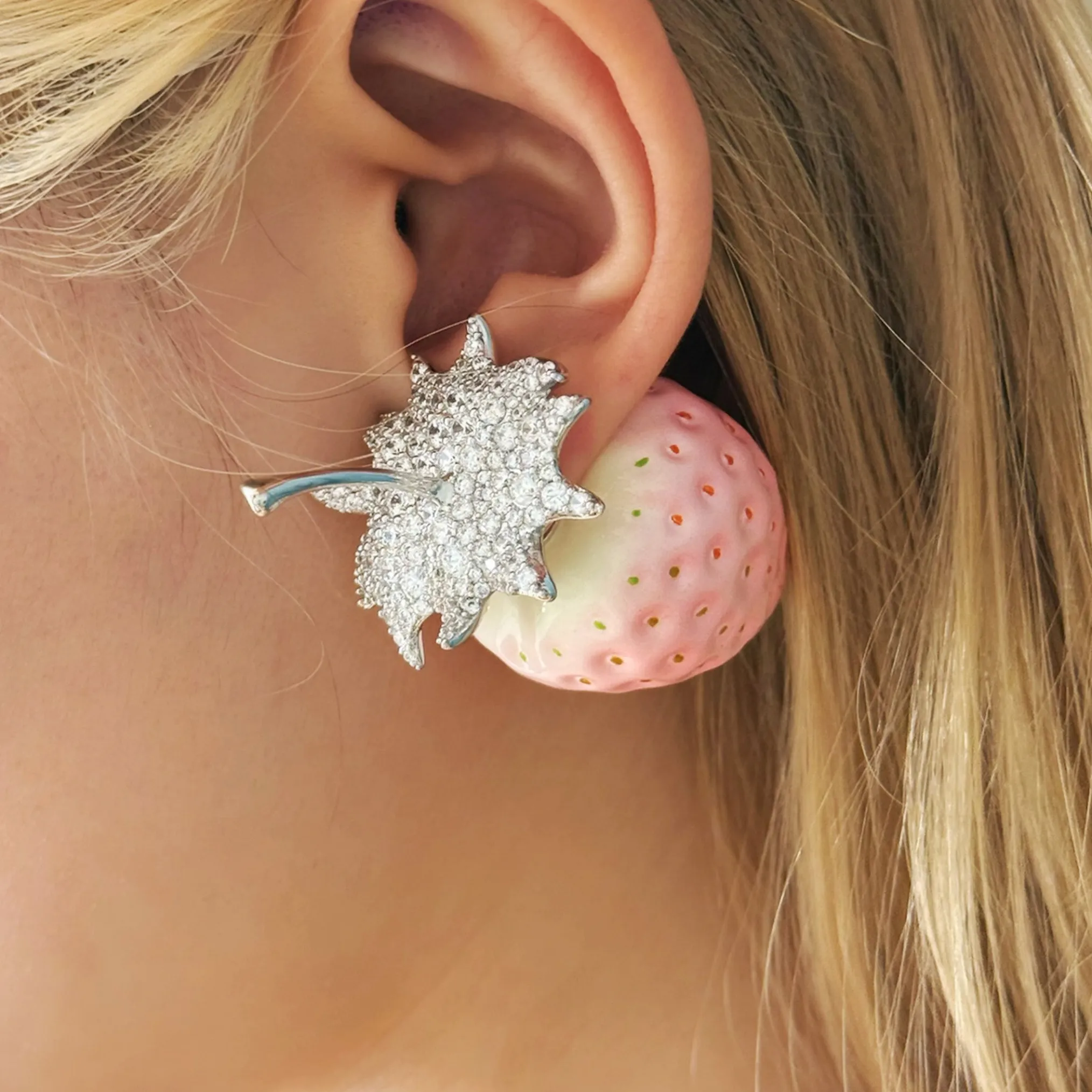 Paradise / Strawberry Pave Gemstone Earring