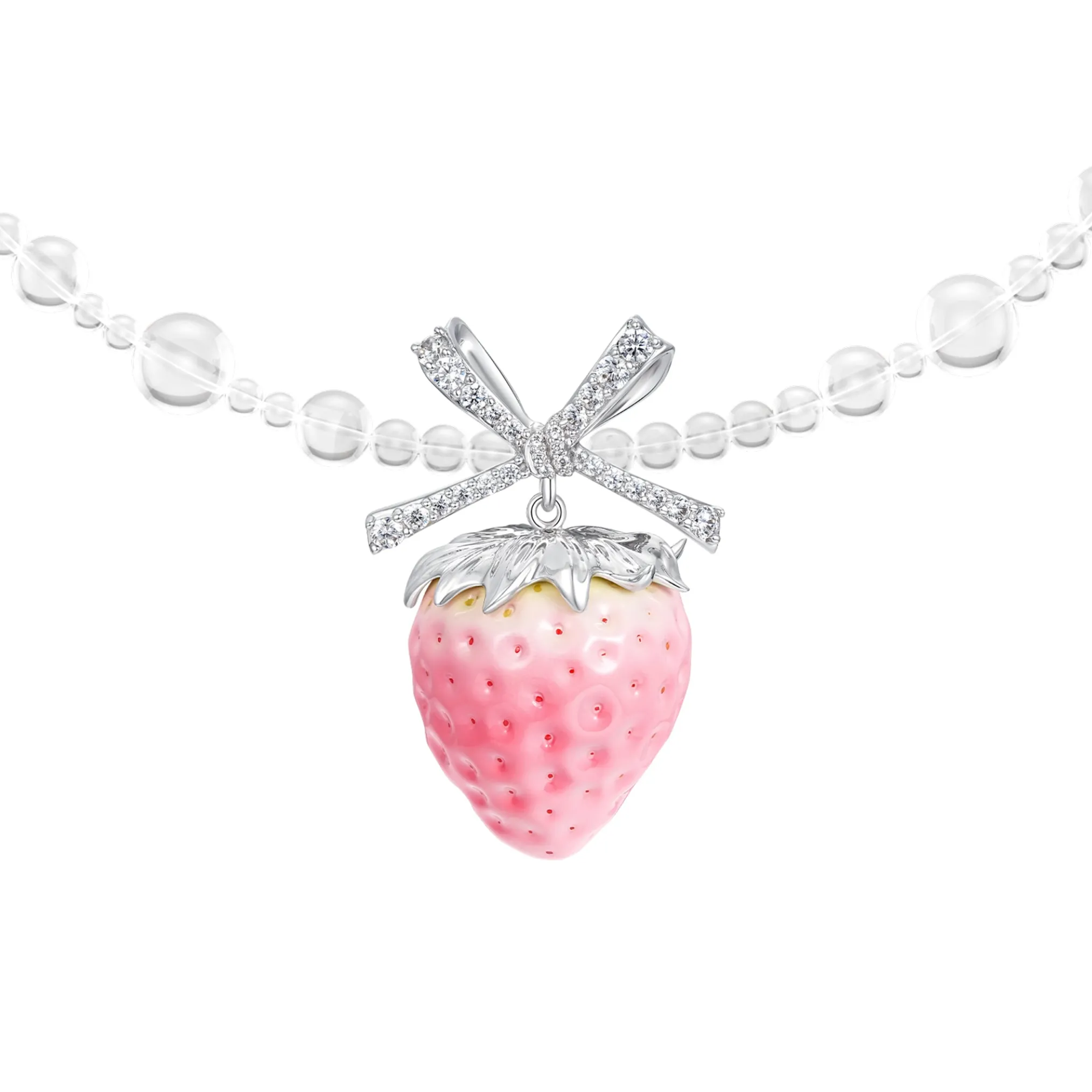 Paradise / Strawberry Crystal Chain Necklace