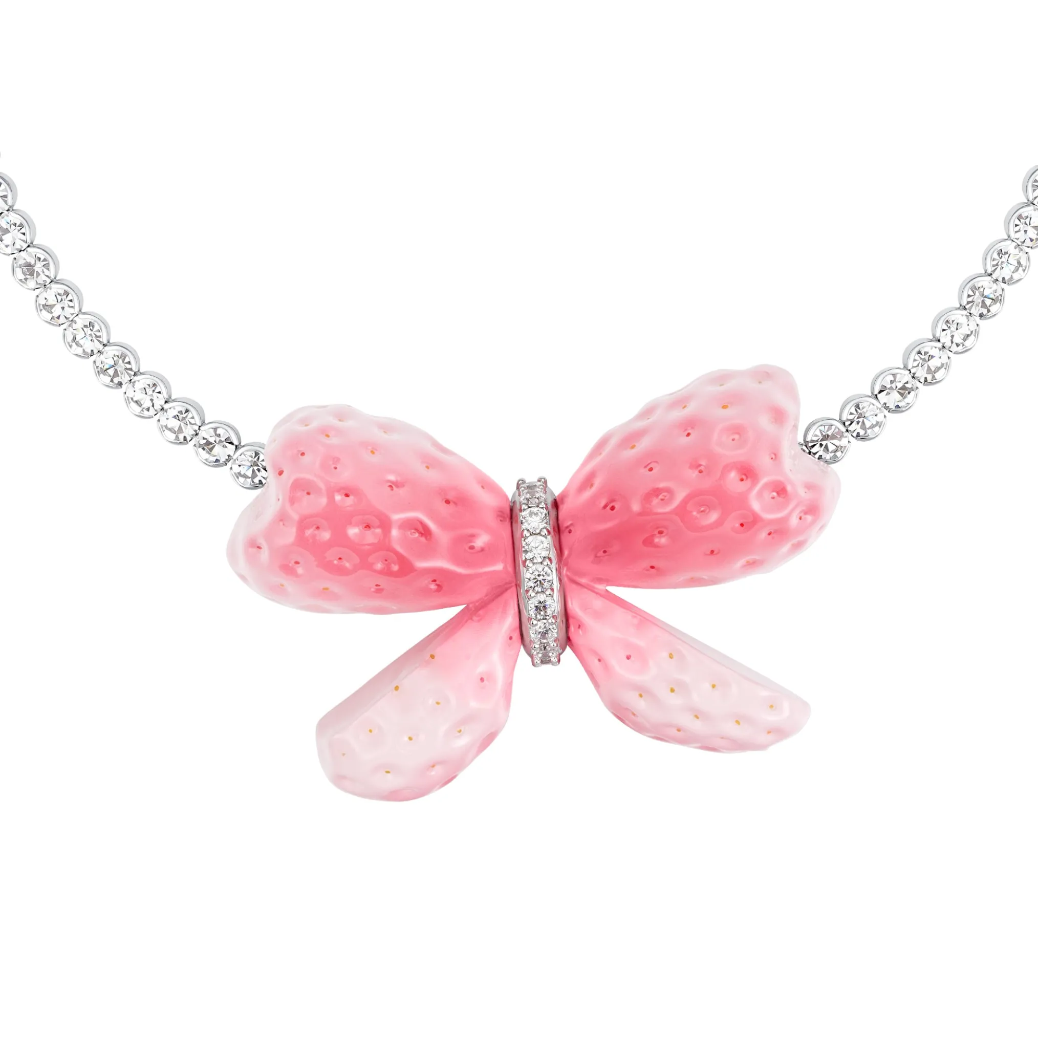 Paradise / Strawberry Bowknot Gemstone Chocker