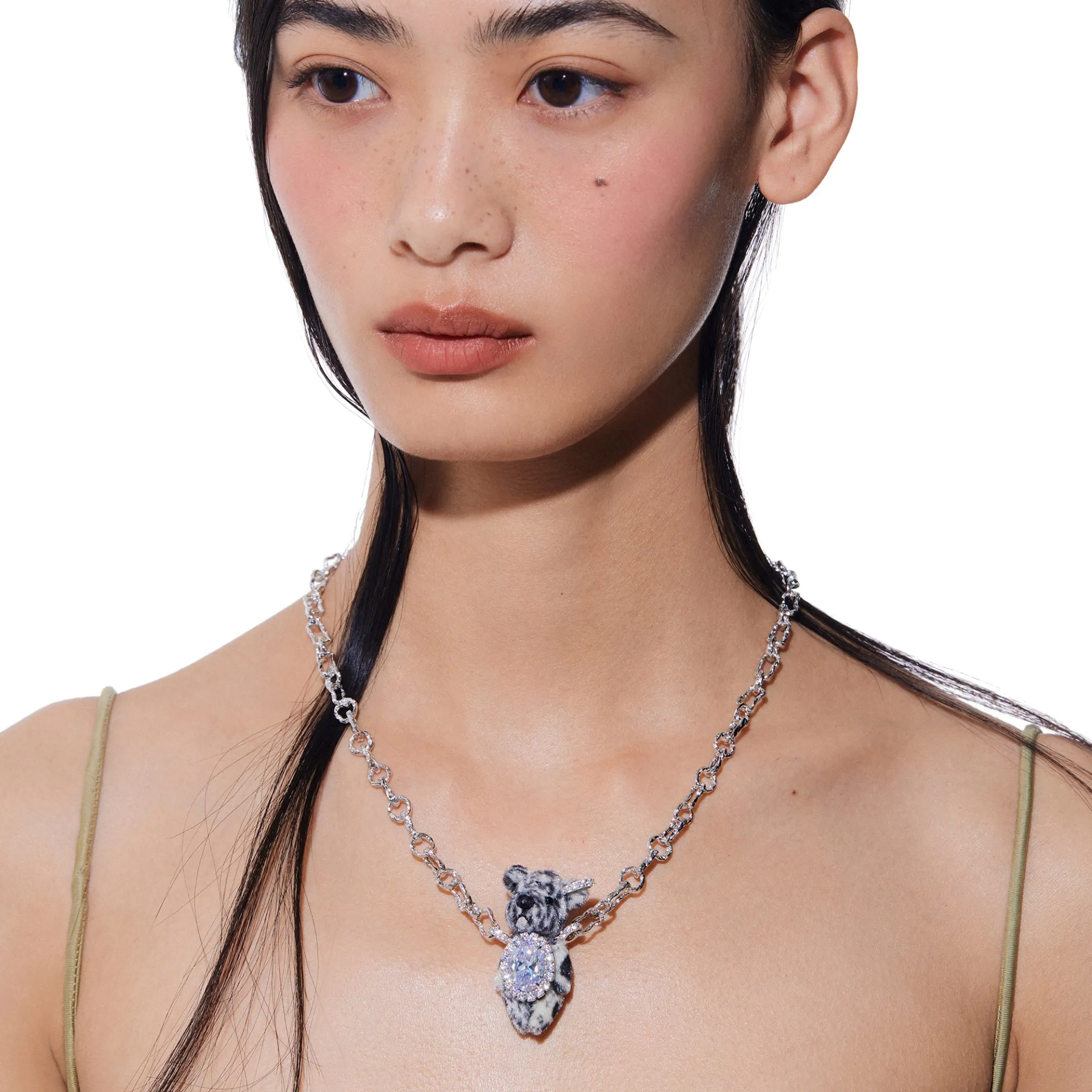 Paradise / Tiger Print Silver Chain Necklace