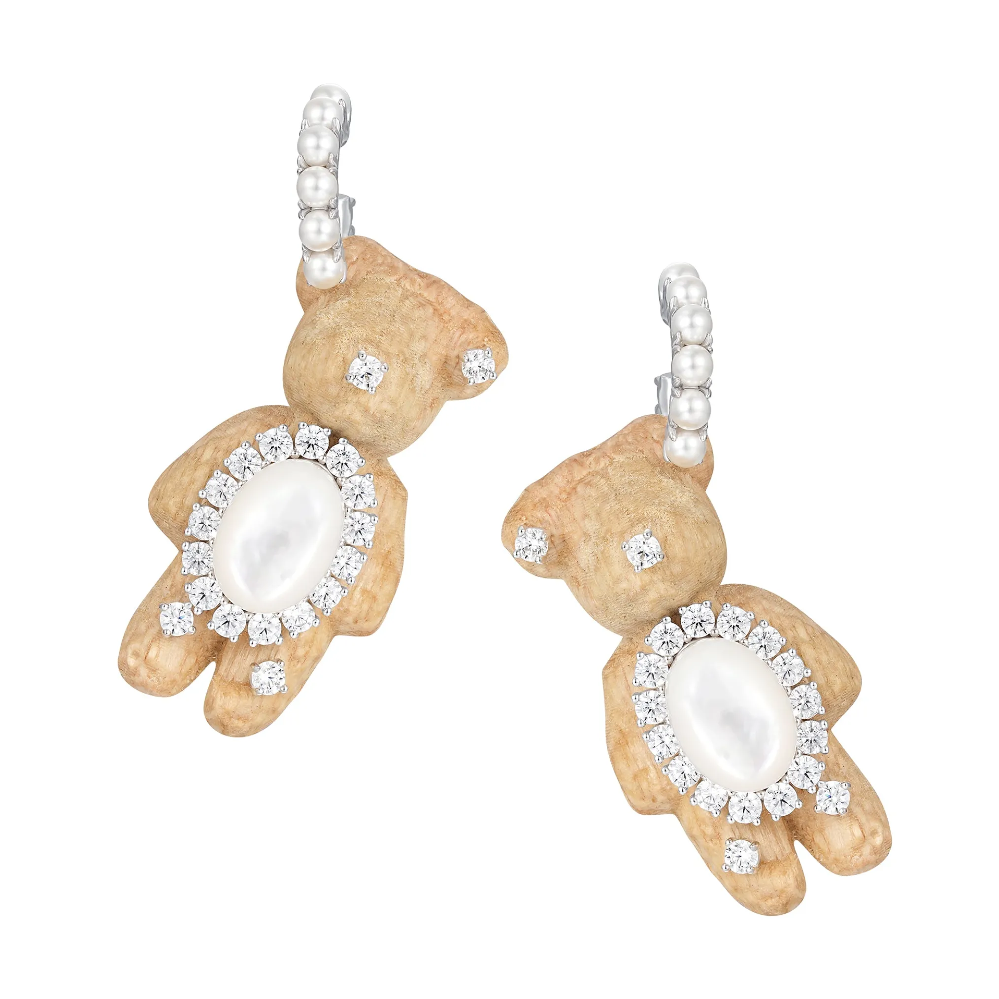 Paradise / Wooden Bear Earrings