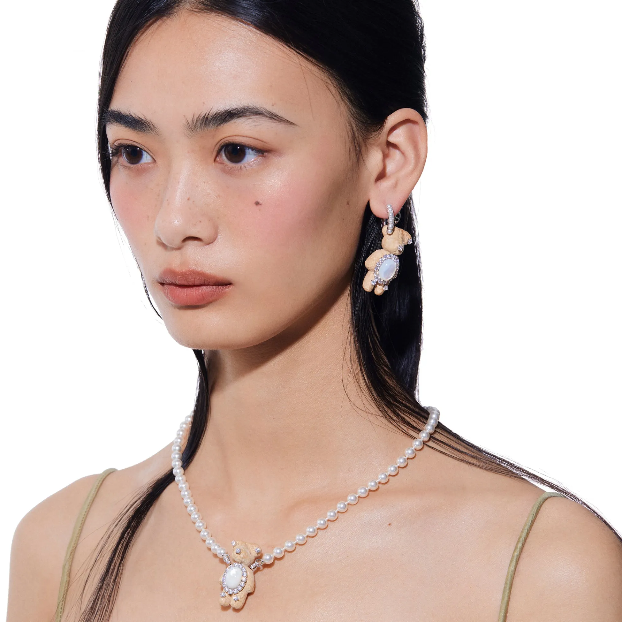 Paradise / Wooden Bear Earrings