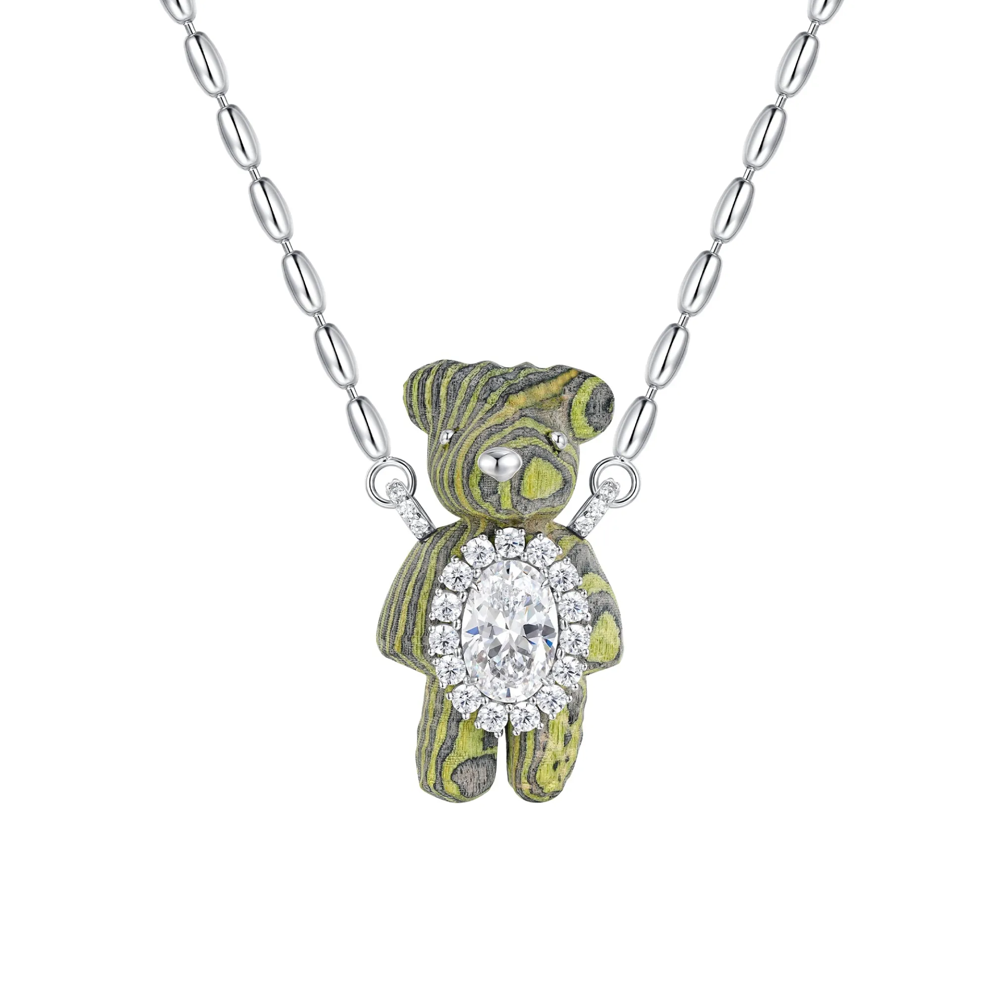 Paradise / Wooden Bear Necklace
