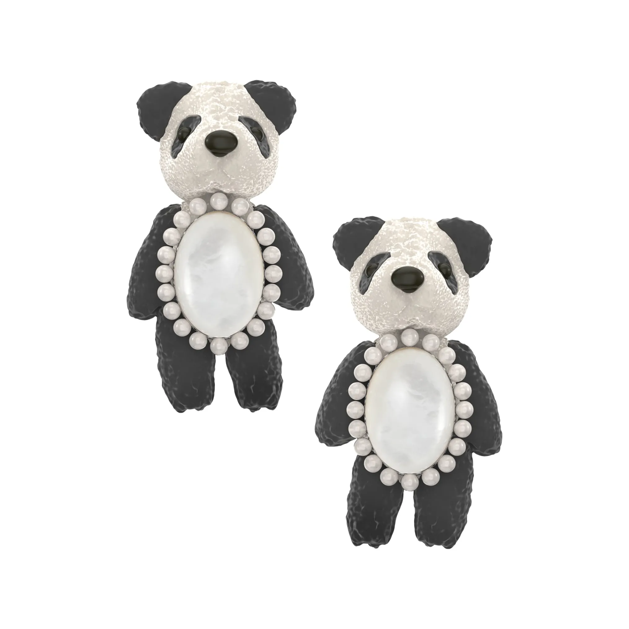 Paradise/ Flocked Panda Pearl Earrings
