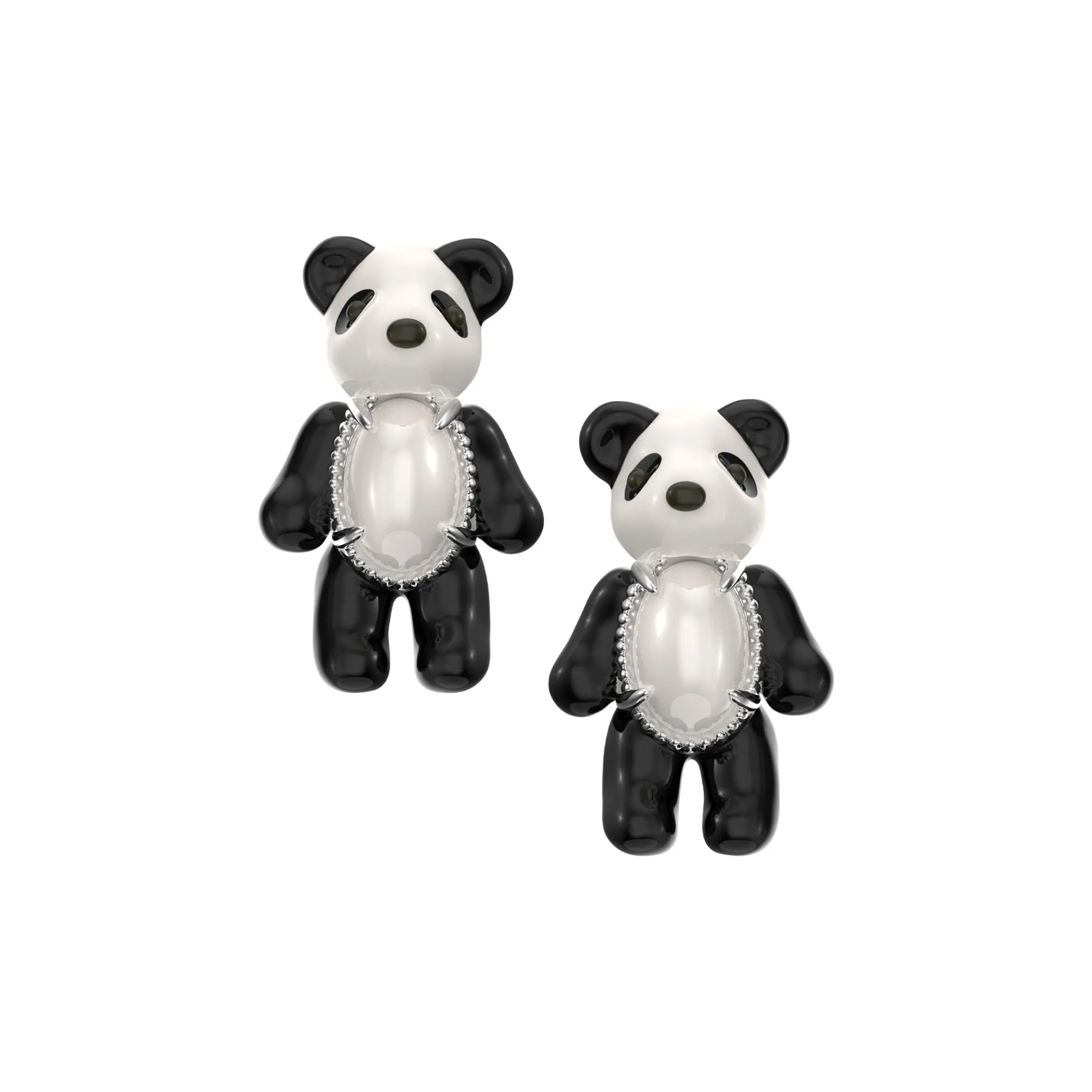 Paradise/ Mini Panda Enamel Earrings