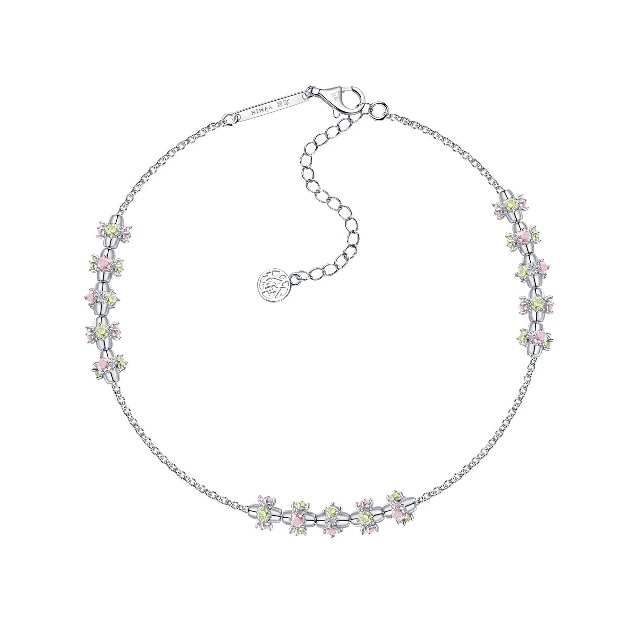 Ripple / Colorful Chain Gem Bead Necklace