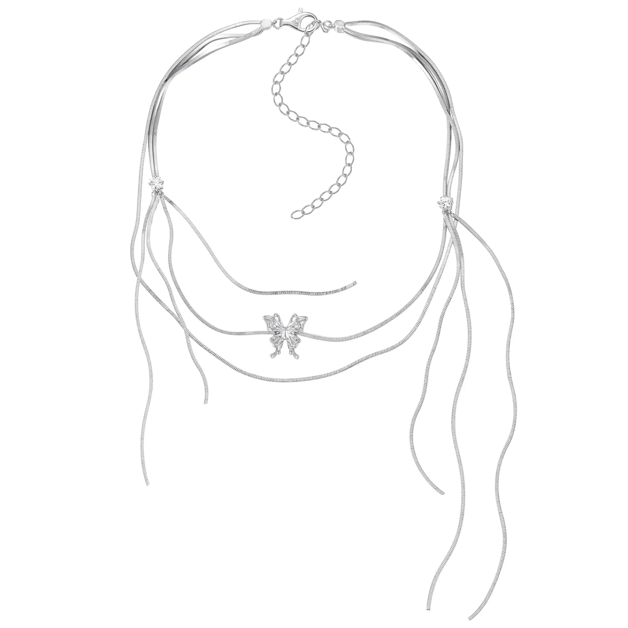 Ripple / Butterfly Long Tassel Clavicle Chain