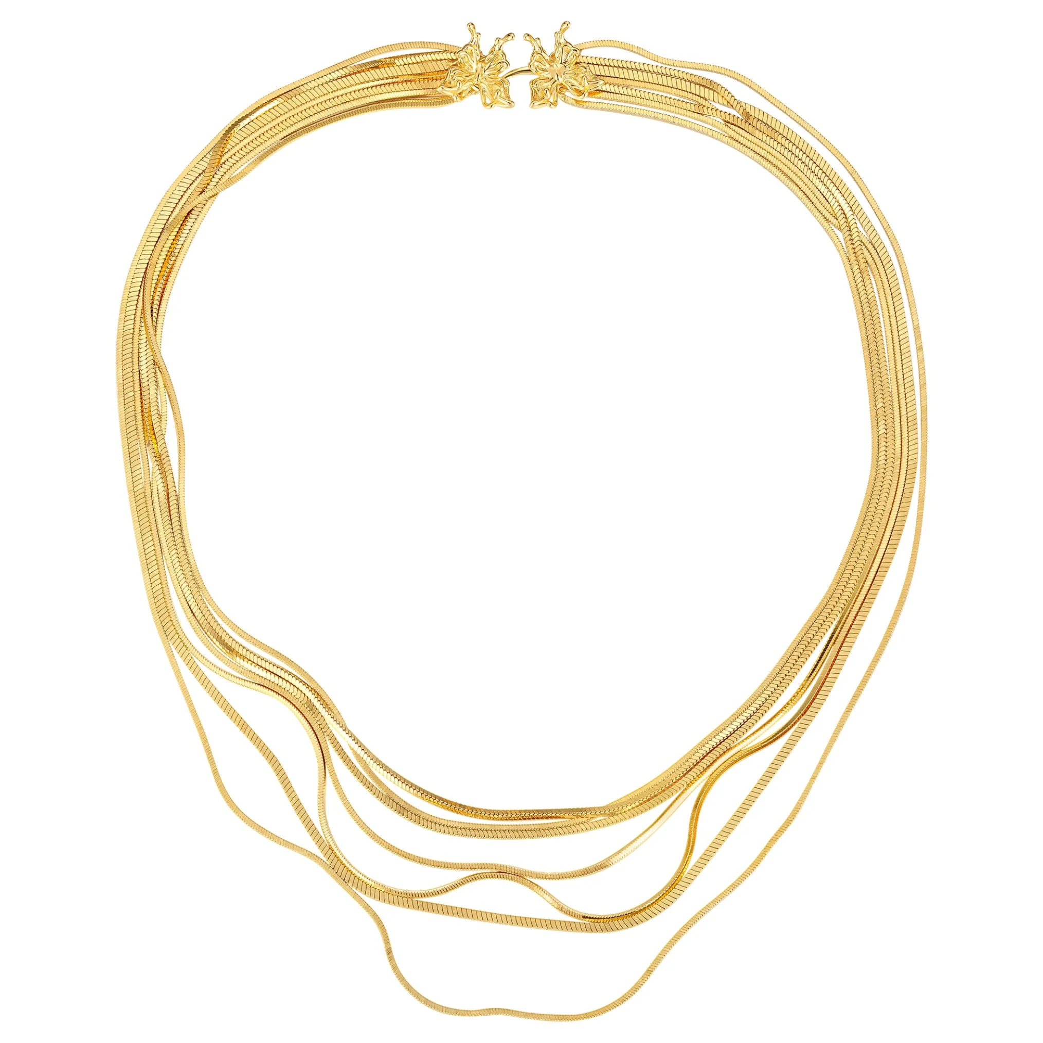 Ripple / Butterfly Layers Tassel Necklace