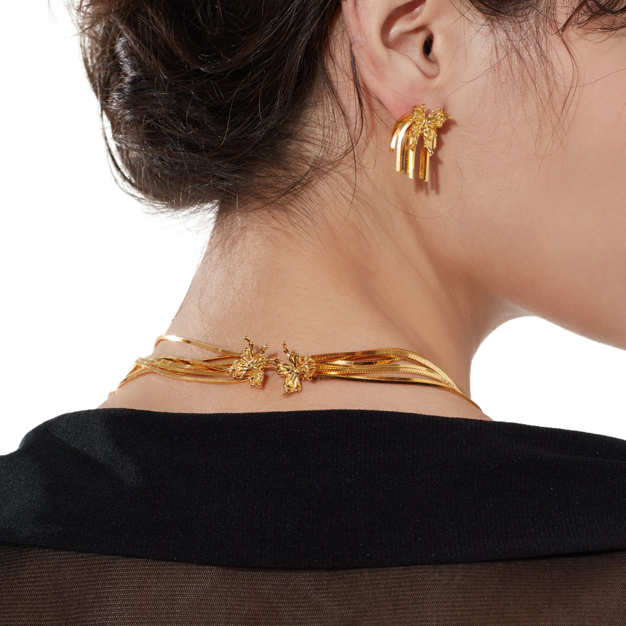 Ripple / Butterfly Layers Tassel Necklace