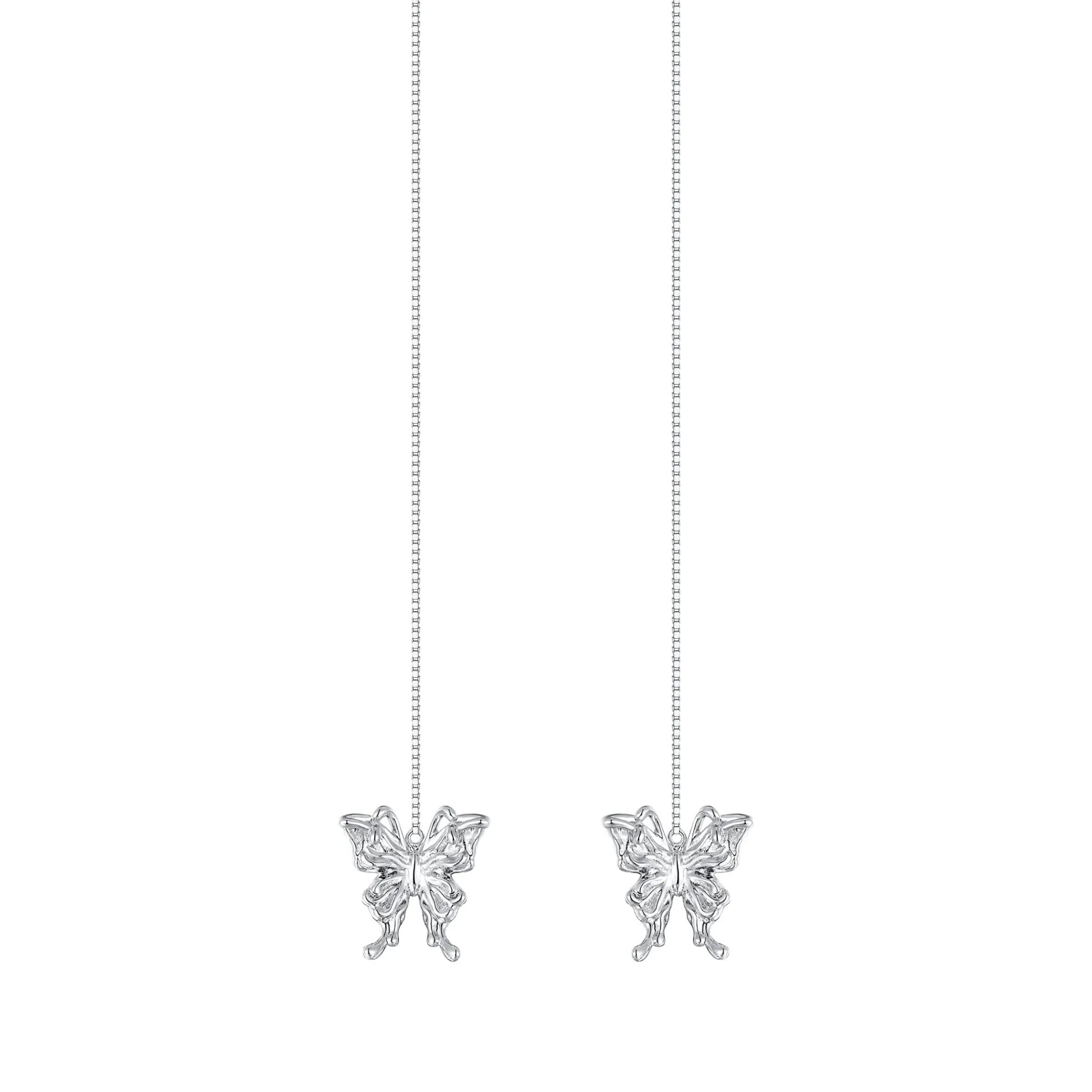 Ripple / Butterfly Line Drop Earring