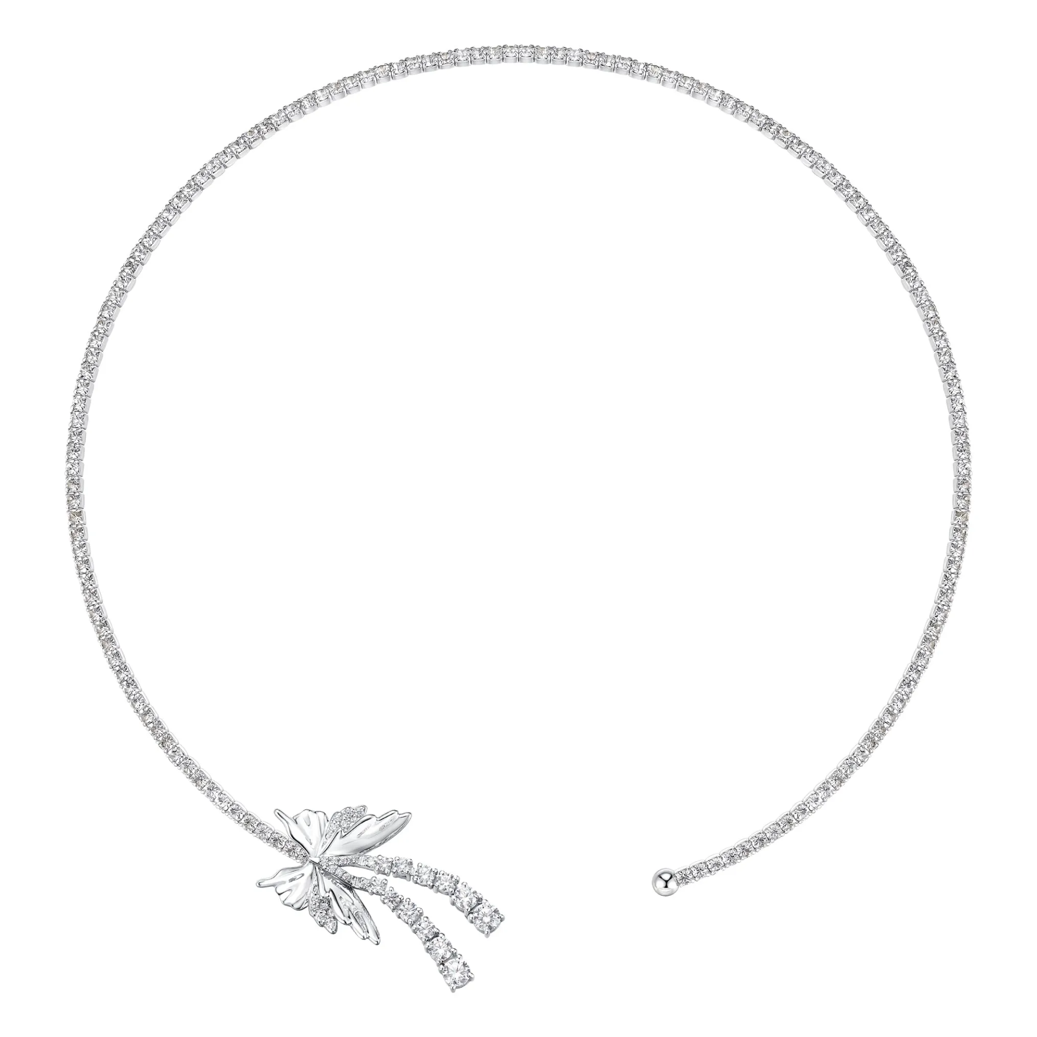 Ripple / Butterfly Zircon Tassel Chocker