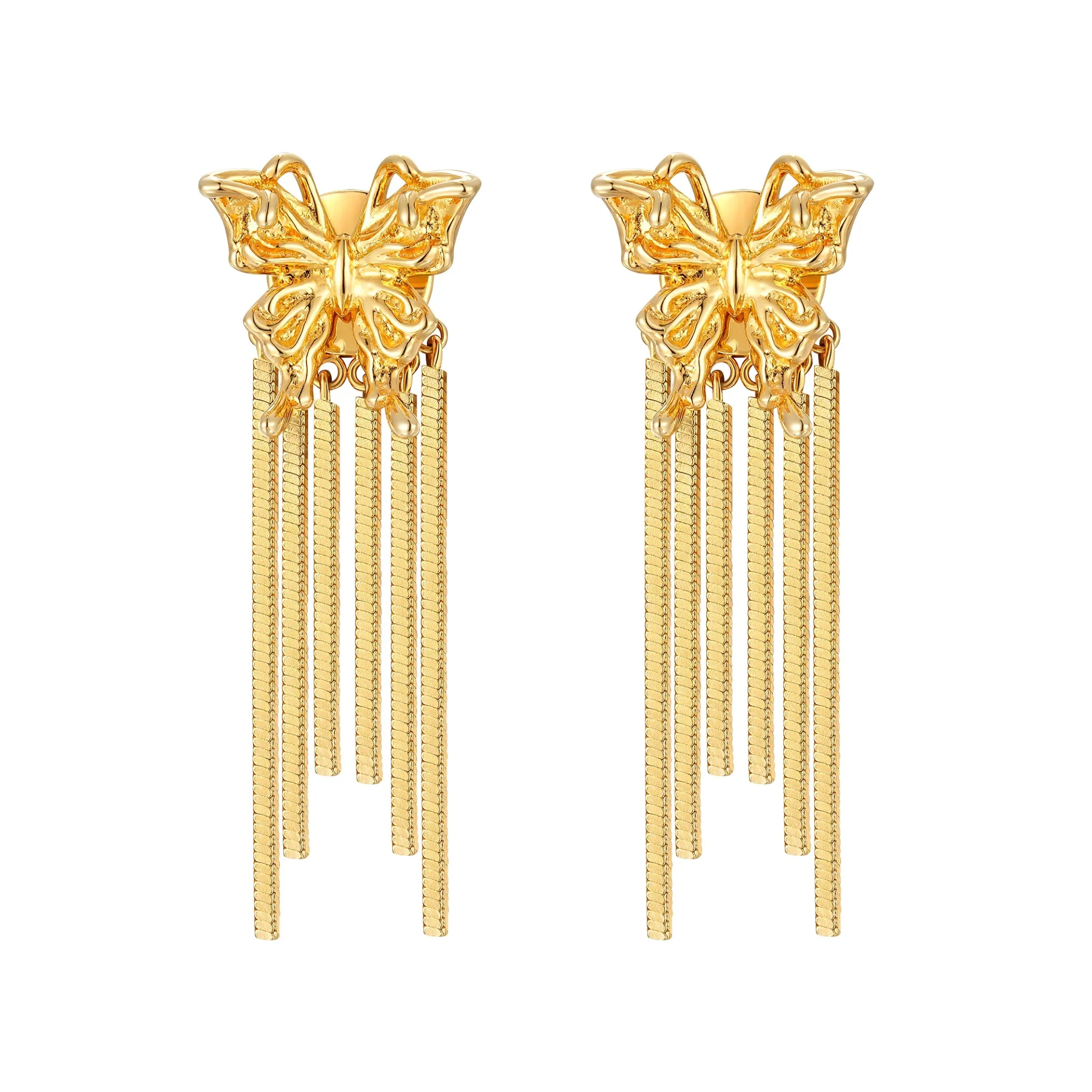 Ripple / Butterfly Tassel Earrings