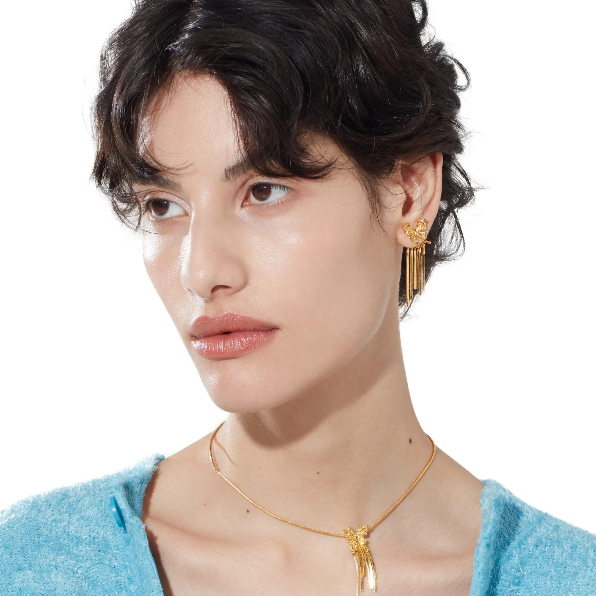 Ripple / Butterfly Tassel Earrings