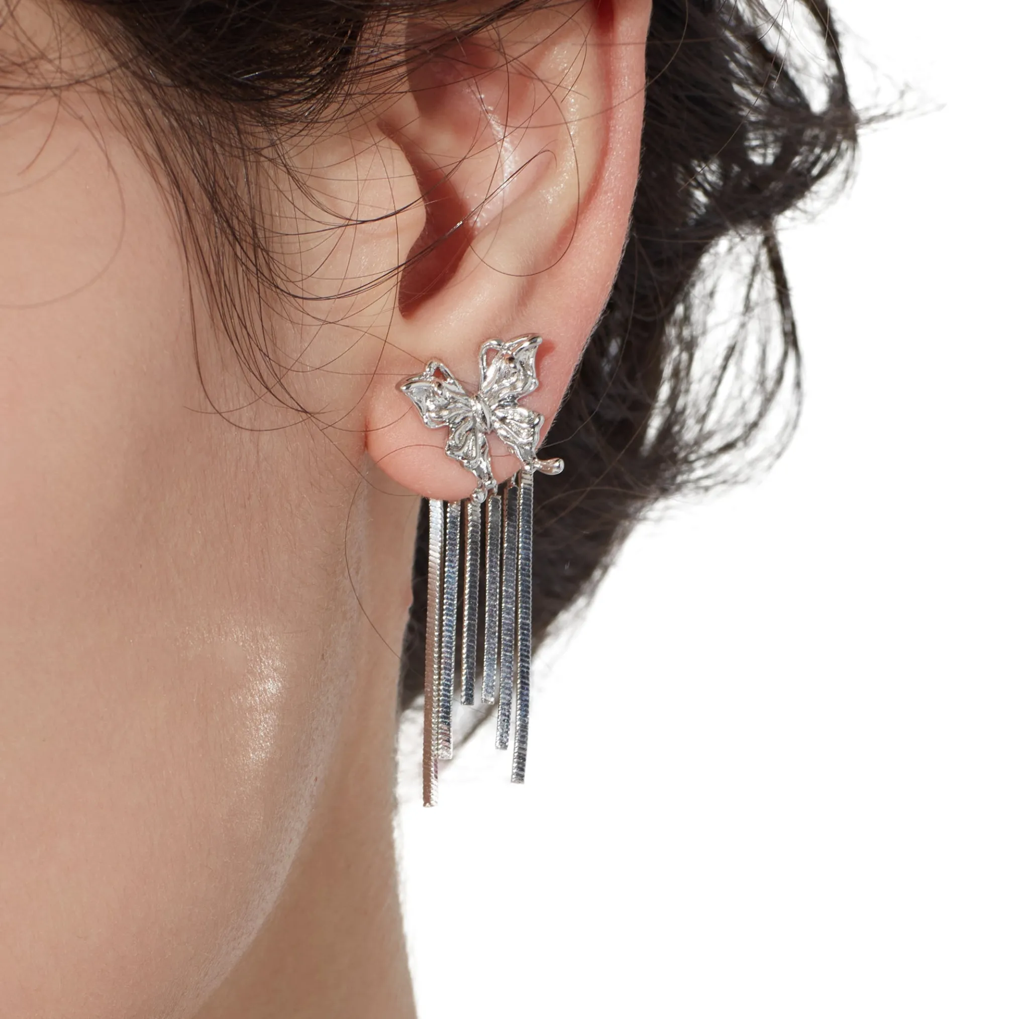 Ripple / Butterfly Tassel Earrings